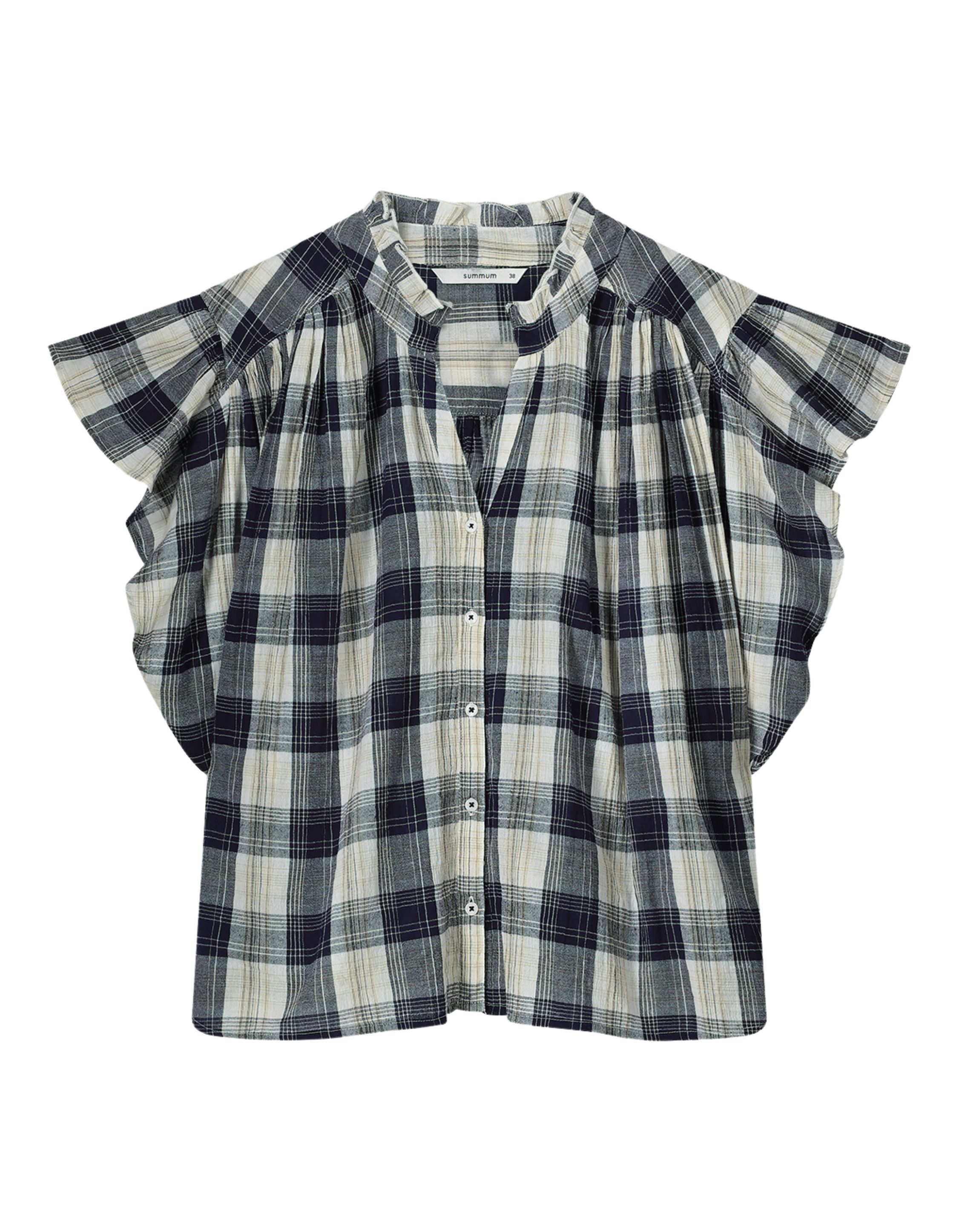 Summum Sleeveless blouse crinkle check 2s3276-12217