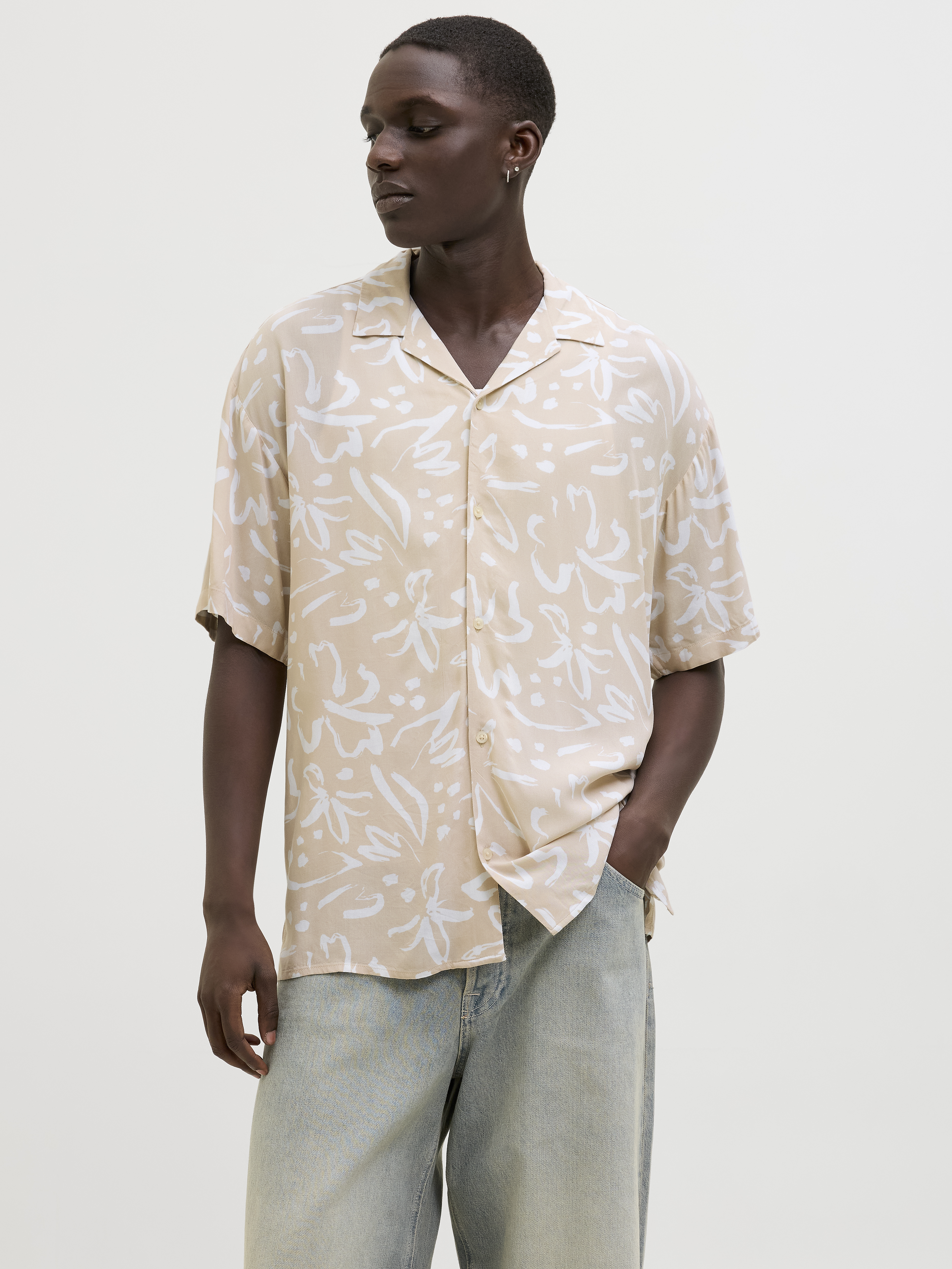 Jack & Jones Jjjeff monochrome resort shirt ss