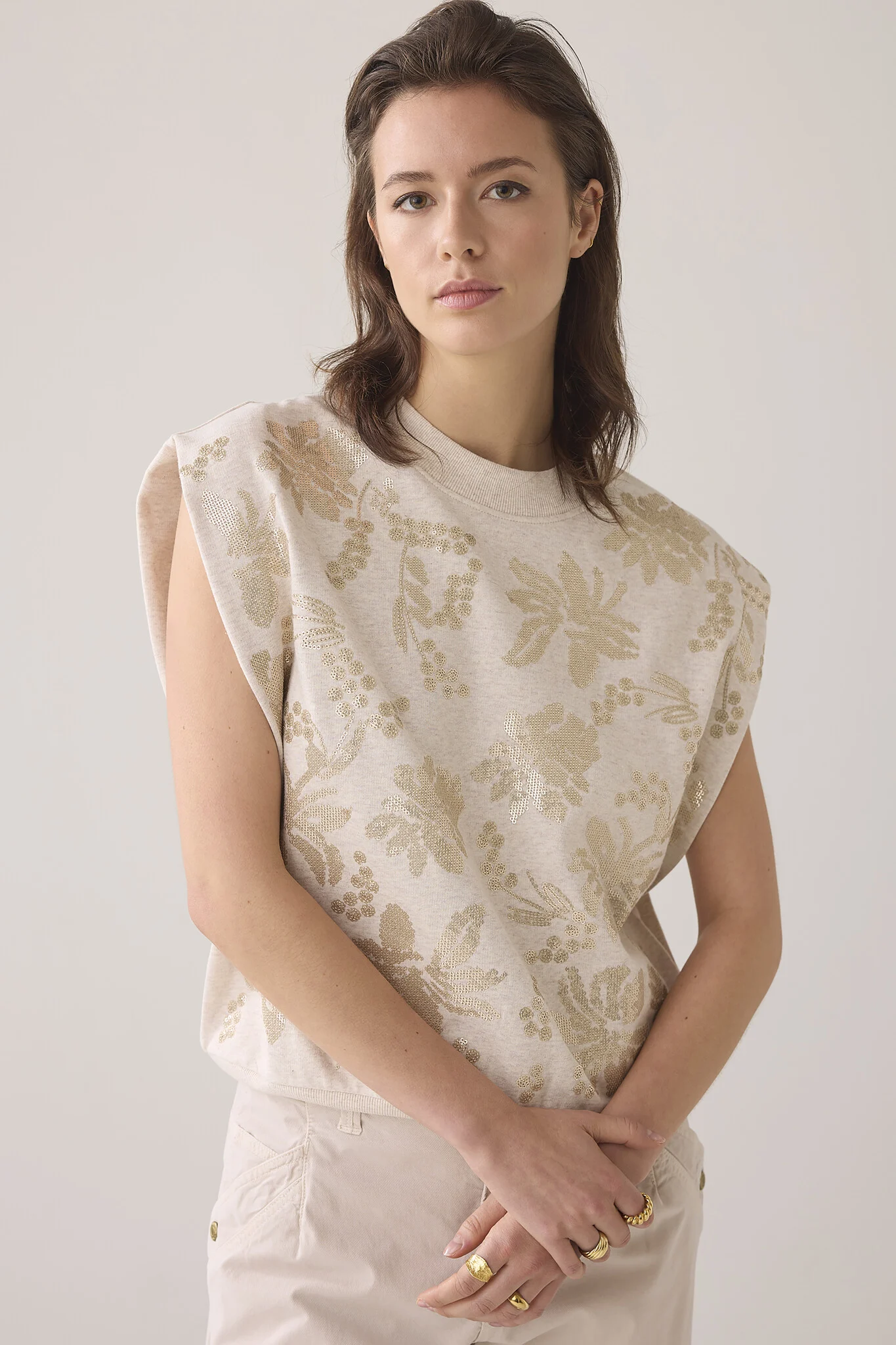 Summum 3s5108-30656 sleeveless embellished sweatshirt