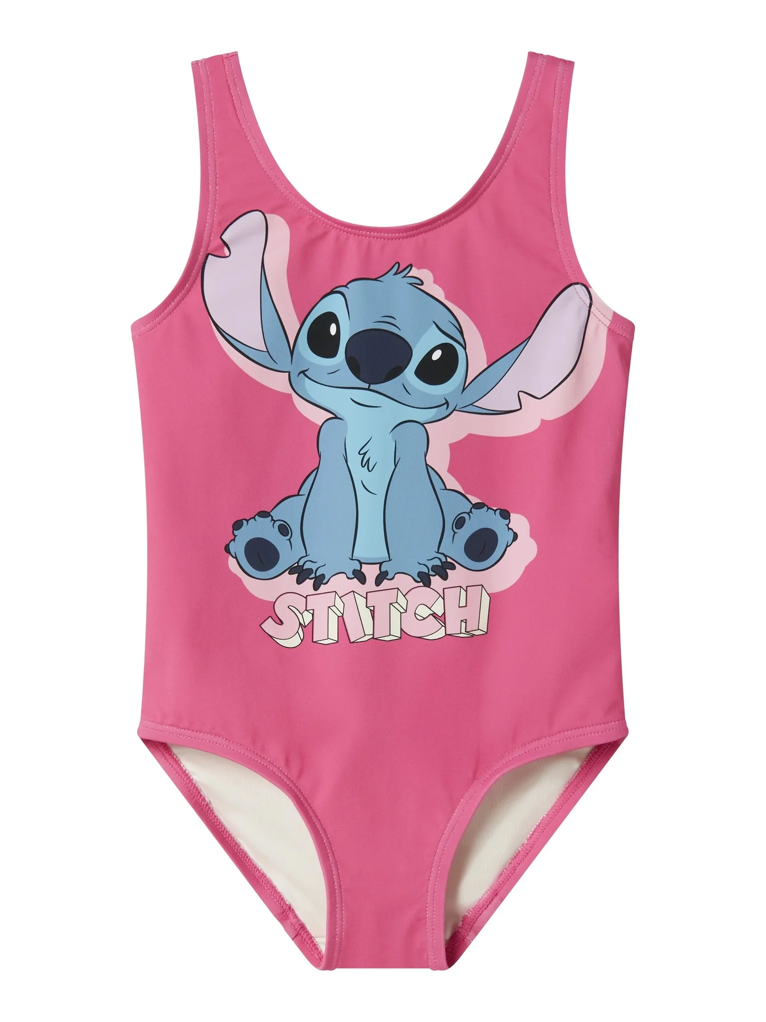 Name It Meisjes badpak nmfmodina stitch ronde hals karmijn