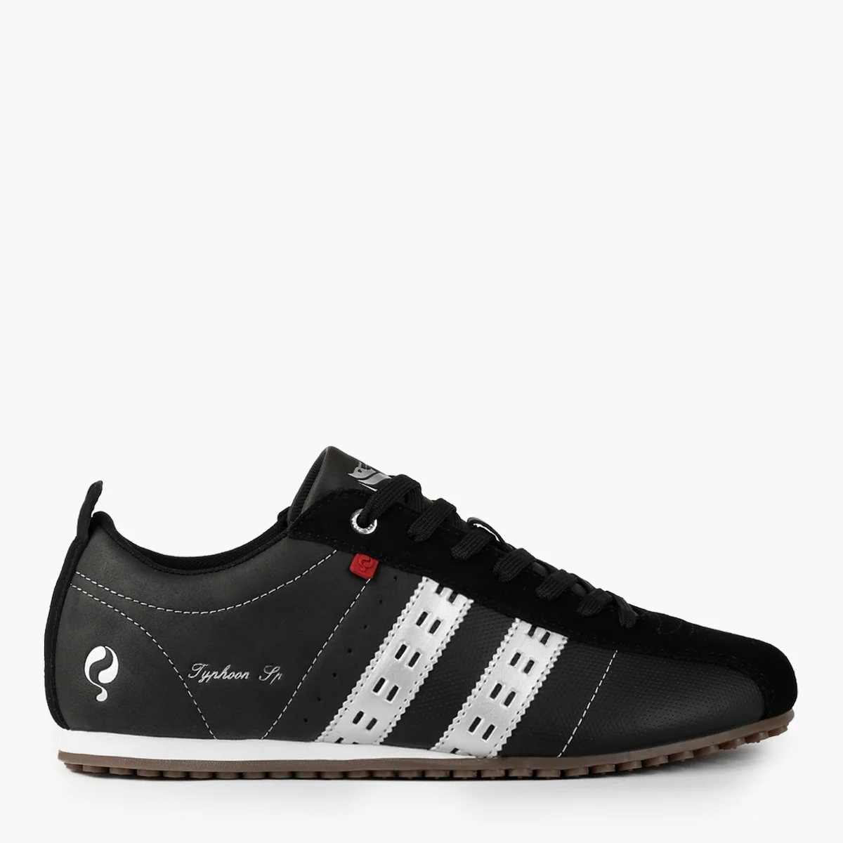 Q1905 Sneaker typhoon sp zwart/zilver/rood