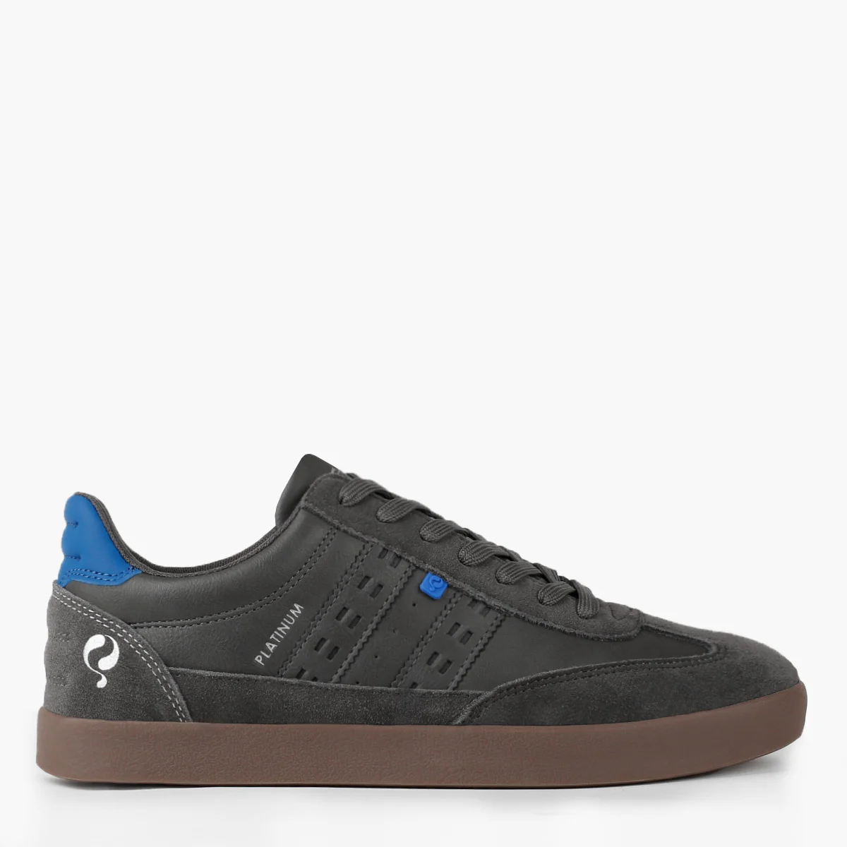 Q1905 Sneaker platinum middengrijs/koningsblauw