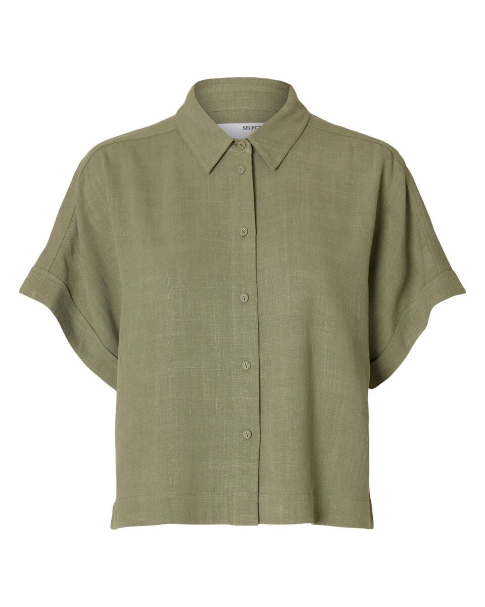 Selected Femme slfviva ss cropped sun shirt noos 16093937 vetiver
