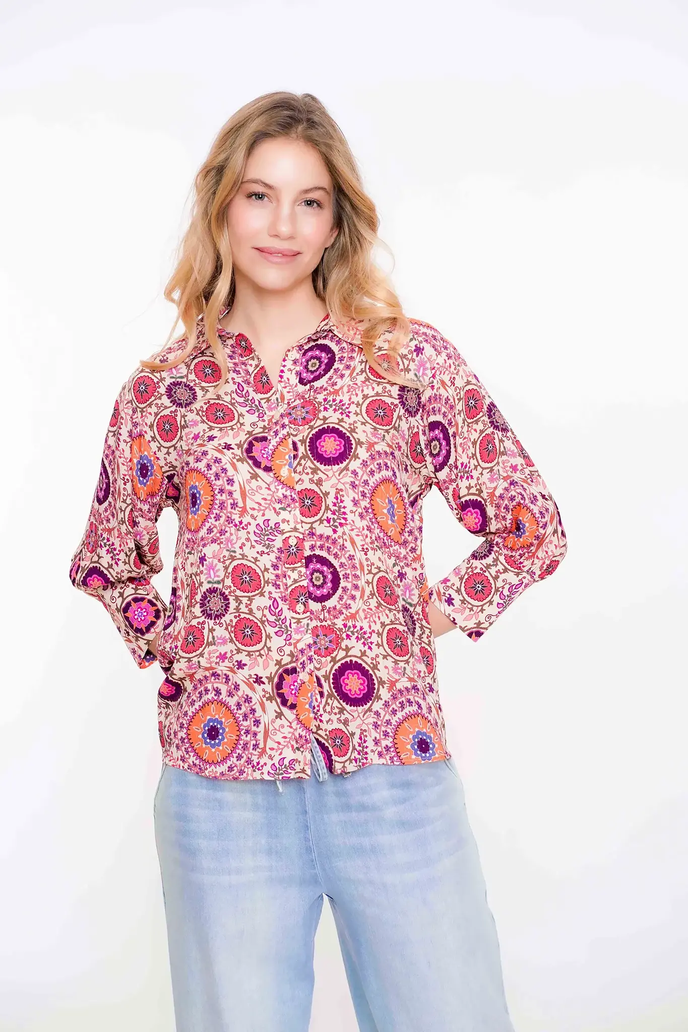 Geisha 53238-20 blouse lilac / orange