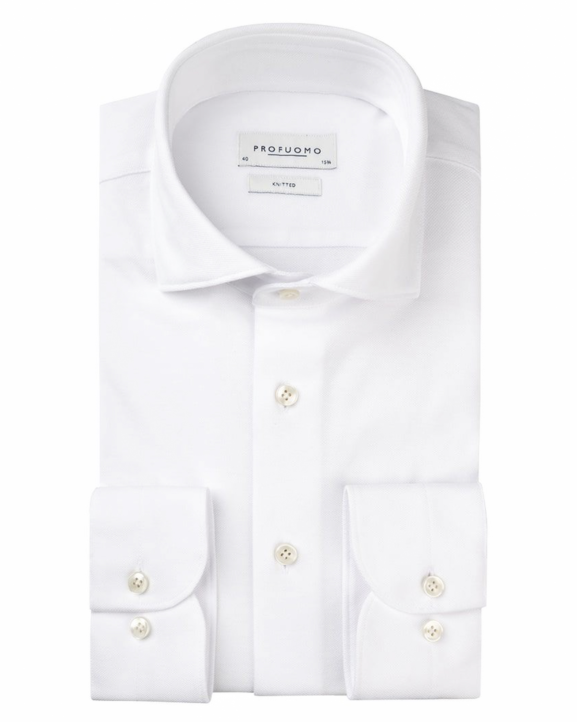 Profuomo Knitted mercerised overhemd met lange mouwen