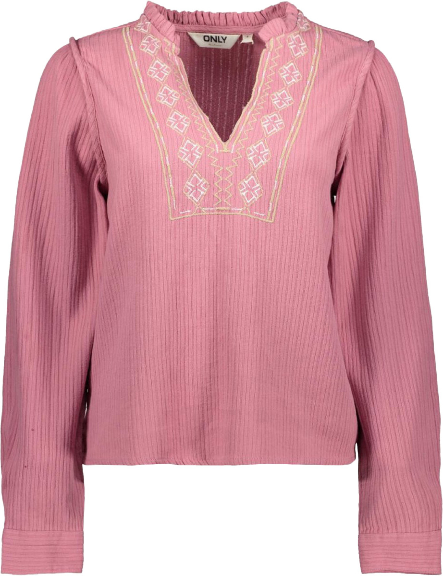 Only Onlemma ls detail v-neck top wvn cs heather rose
