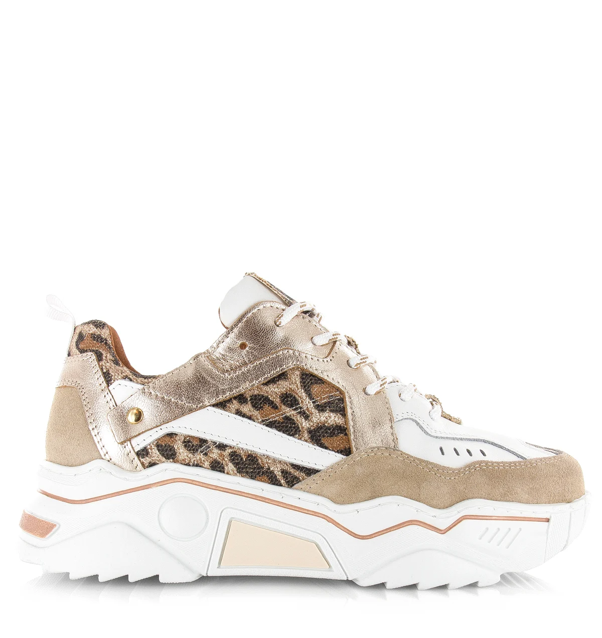 DWRS Label Dwrs pluto leopard white sand lage sneakers dames