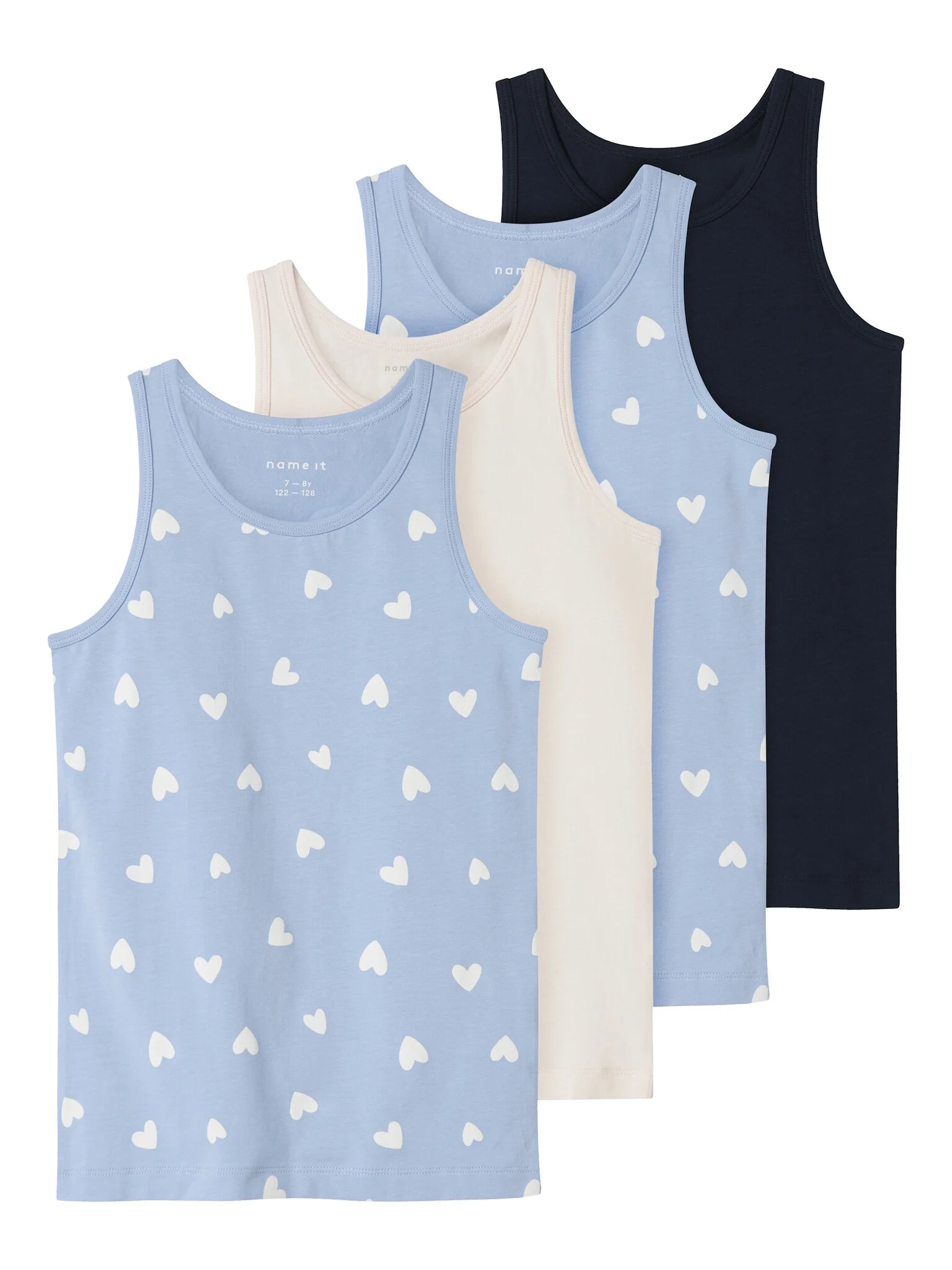 Name It Meisjes hemd top nkftank hartjes 4-pack multicolor