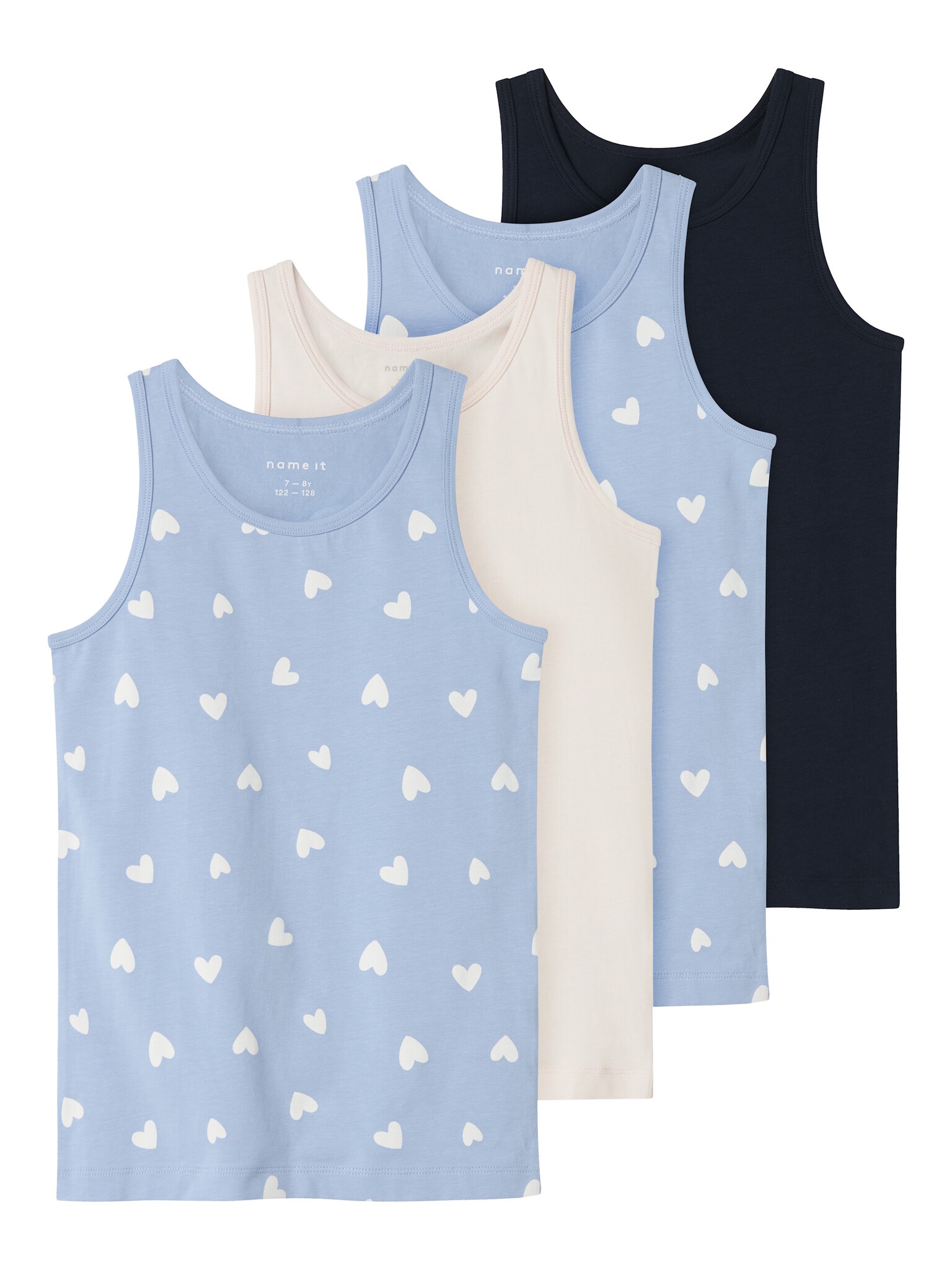 Name It Meisjes hemd top nkftank hartjes 4-pack multicolor