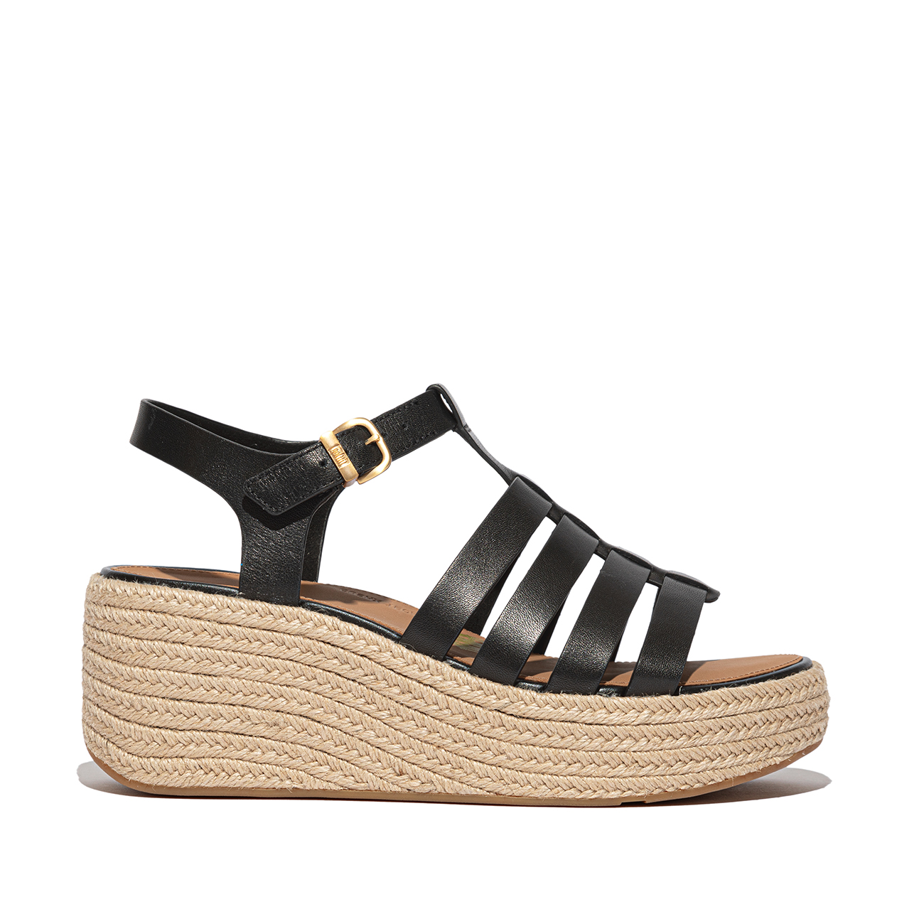 FitFlop Platfforms espadr. leather fisherman wedge sandals