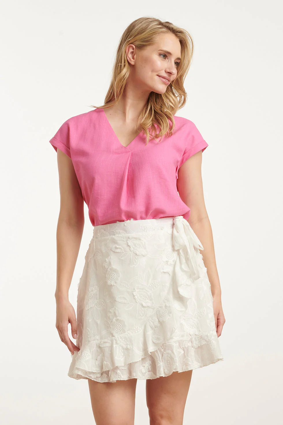 Smashed Lemon 25148 linnen top met v-hals |