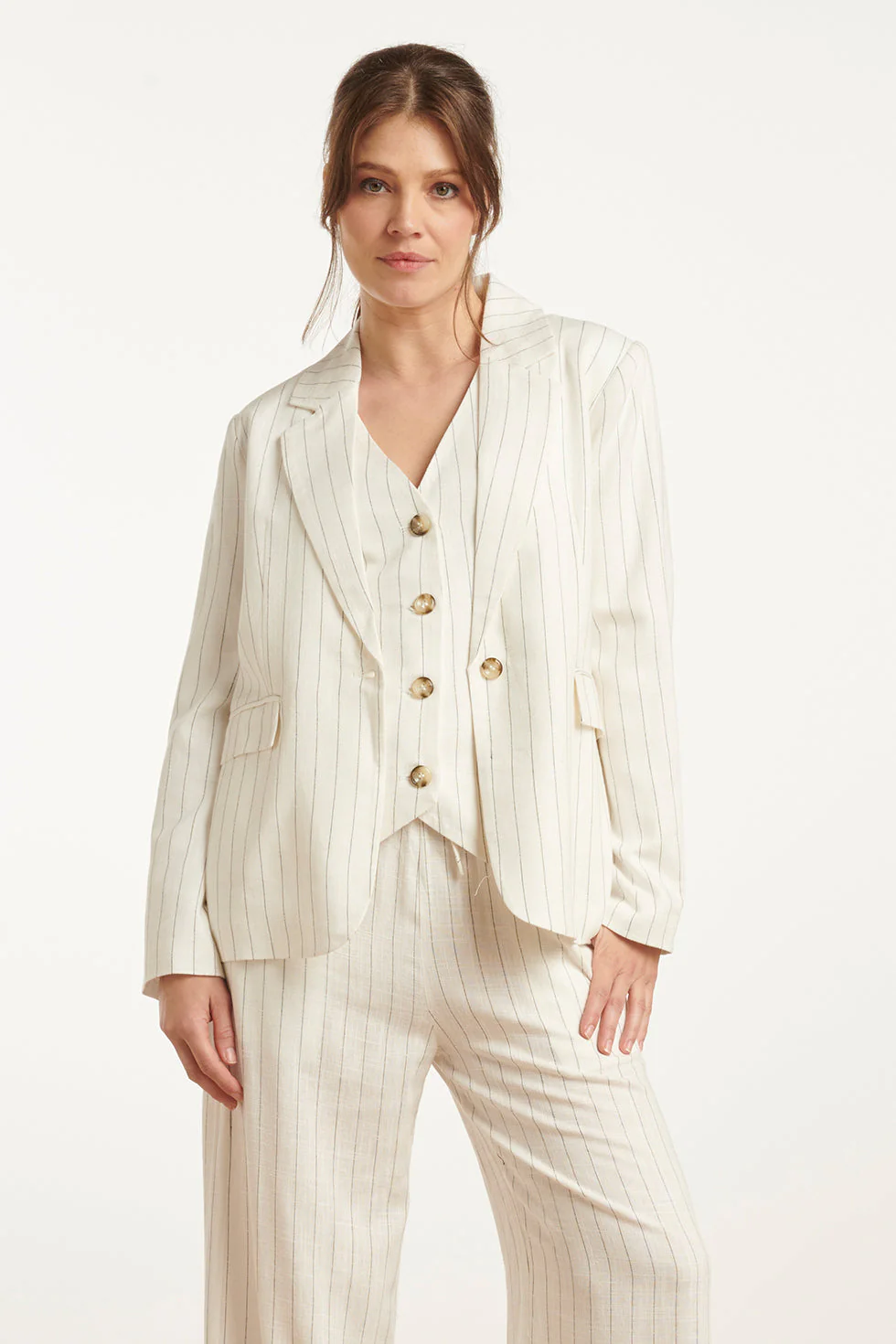 Smashed Lemon 25130 te pinstripe linnen blazer |