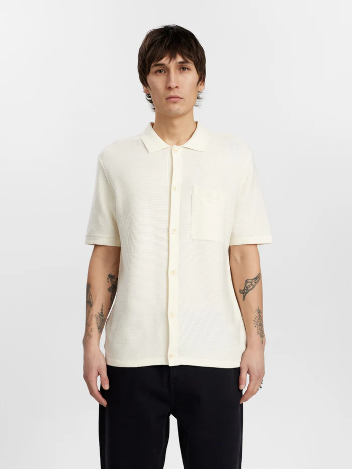 Anerkjendt Aksvend s/s knit shirt tofu 9503