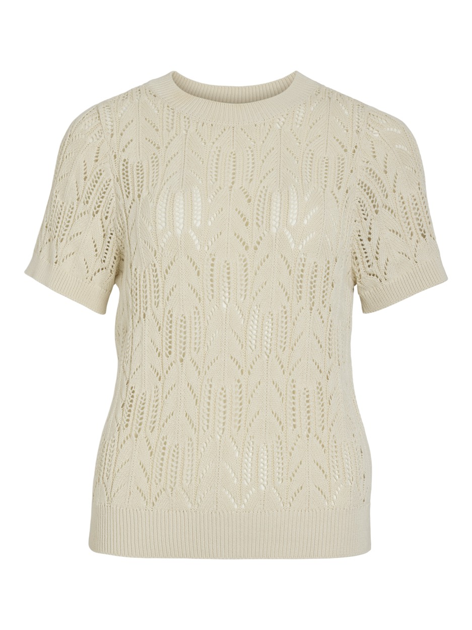 Vila Vicotti ss o-neck knit top noos off-white