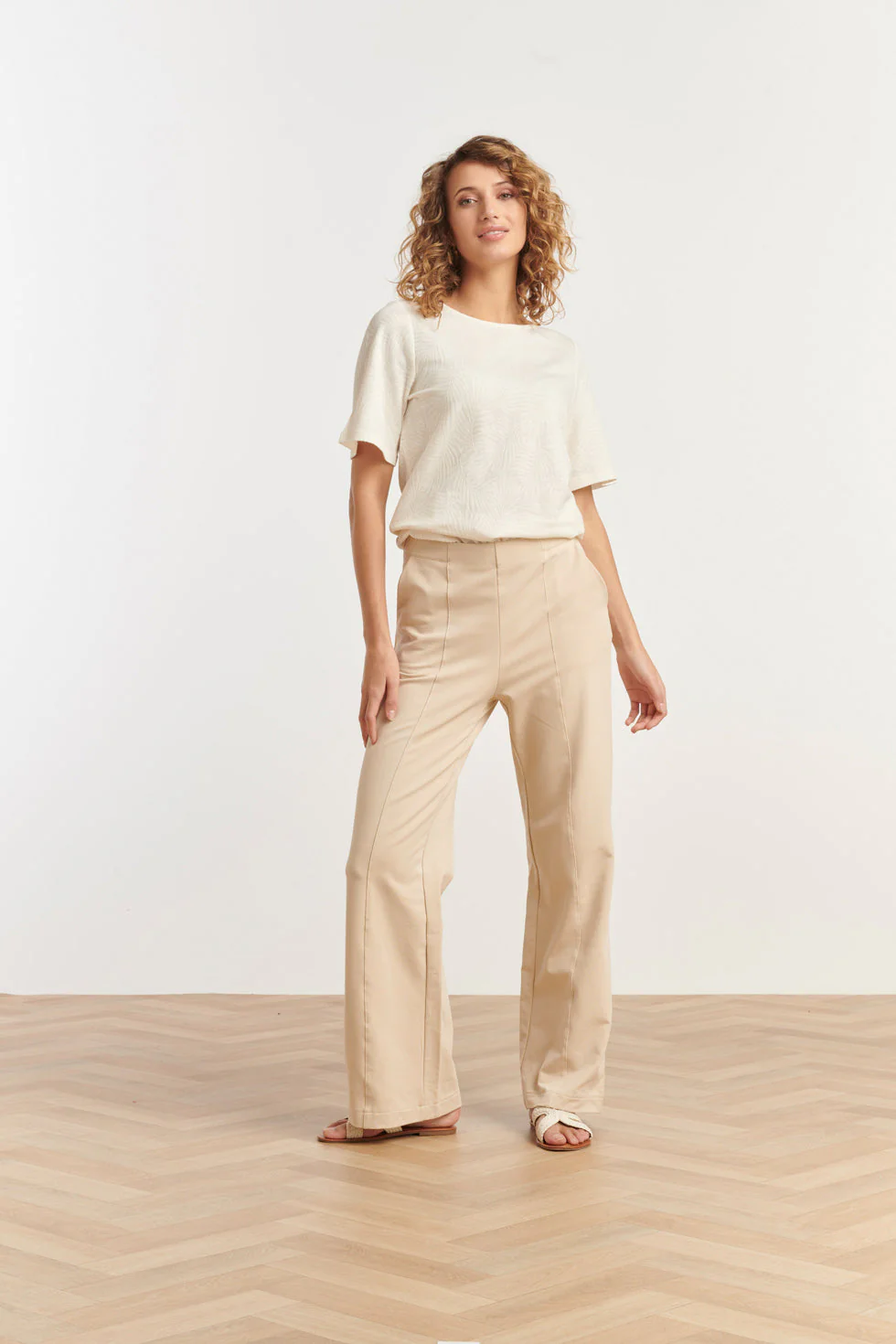 Smashed Lemon 25208 e zachte pants met wijde pasvorm |