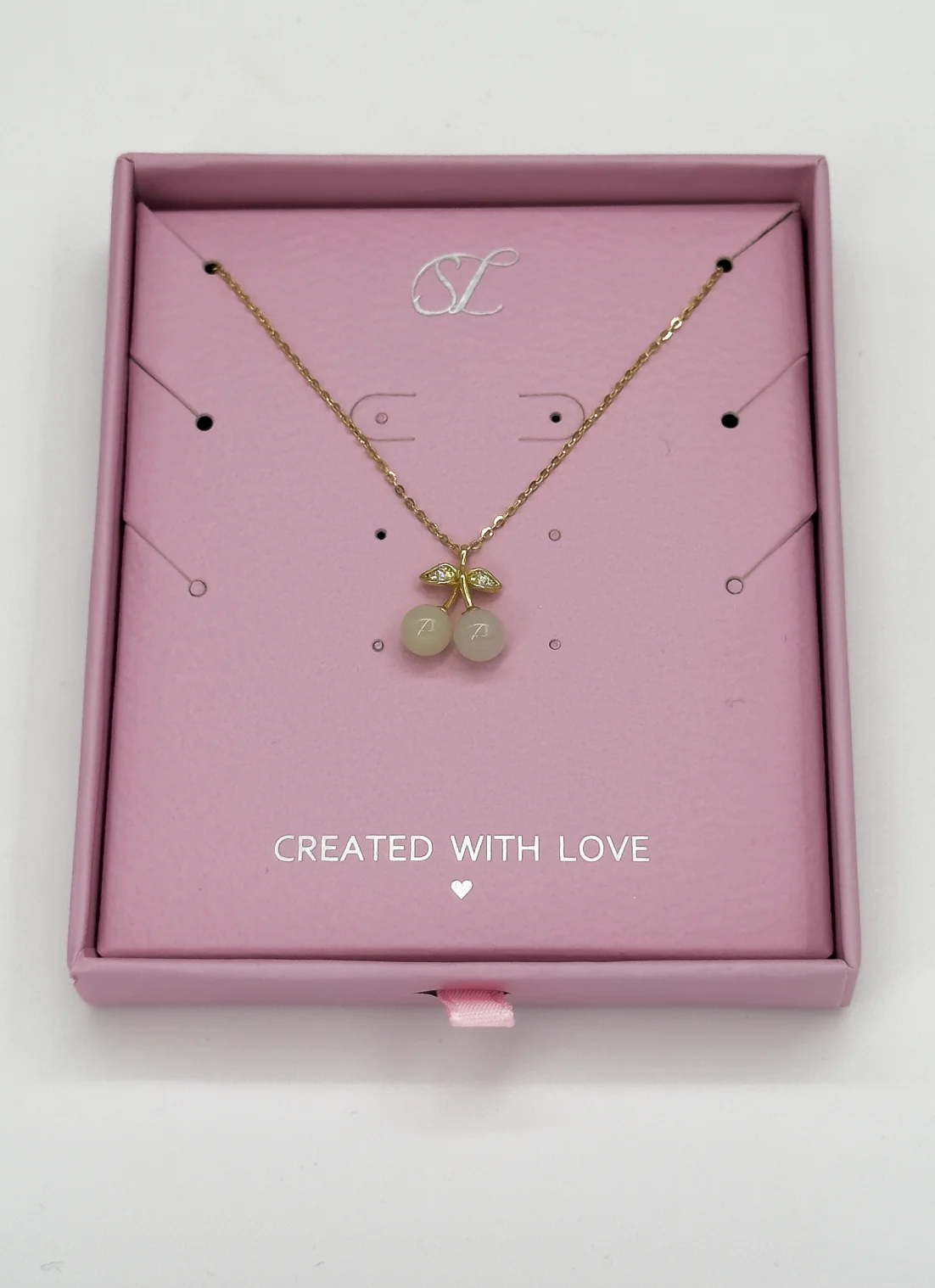Smashed Lemon 64012 dunne vergulde en ketting met kersen hangerhetian