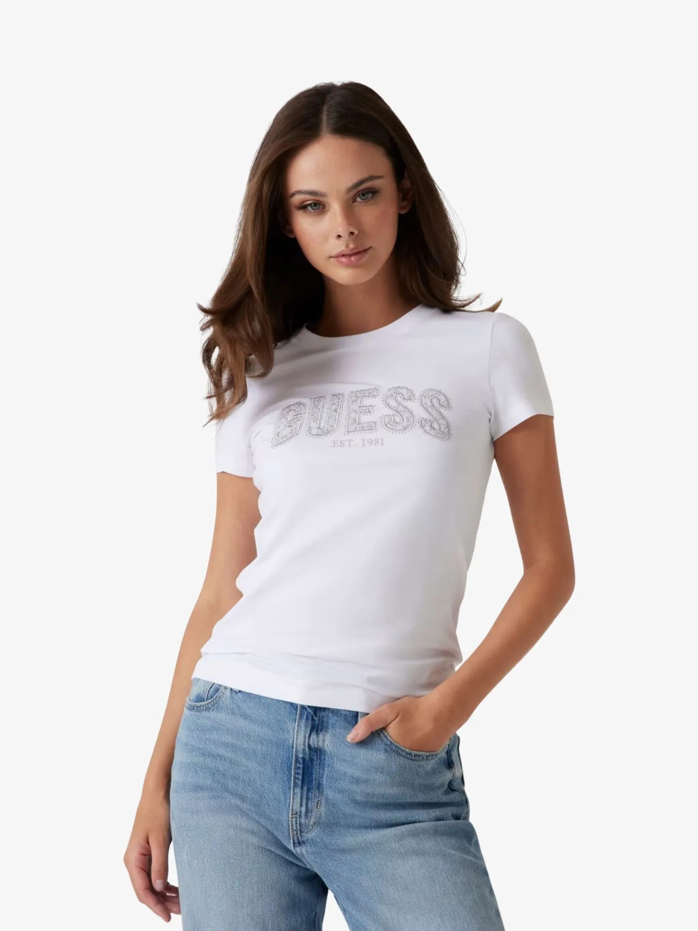 Guess Dames t-shirt logo lace