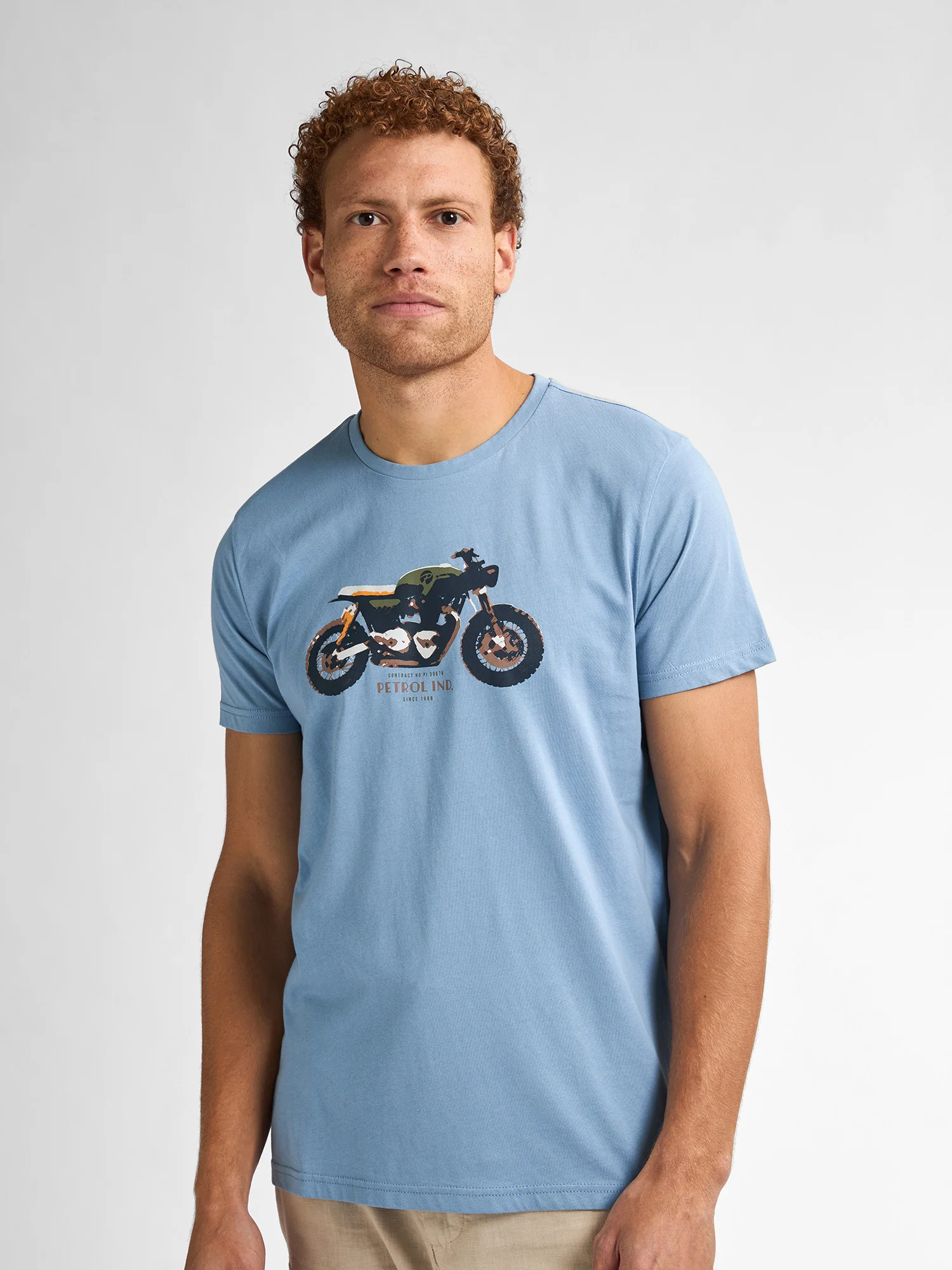 Petrol Industries Heren shirt- m-1050-tsr671 5187 pale blue