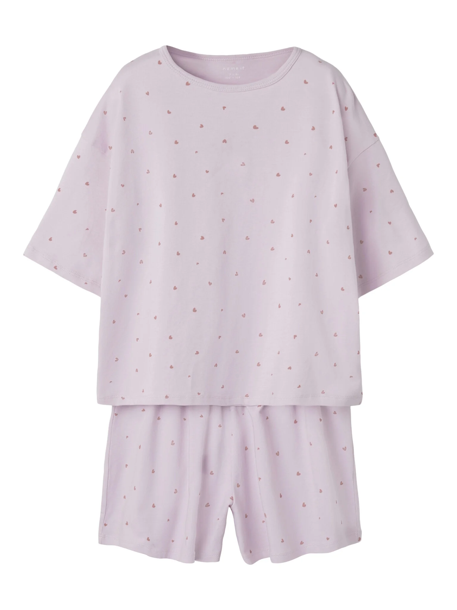 Name It Meisjes korte pyjama set shortama nkfnightset hartjes