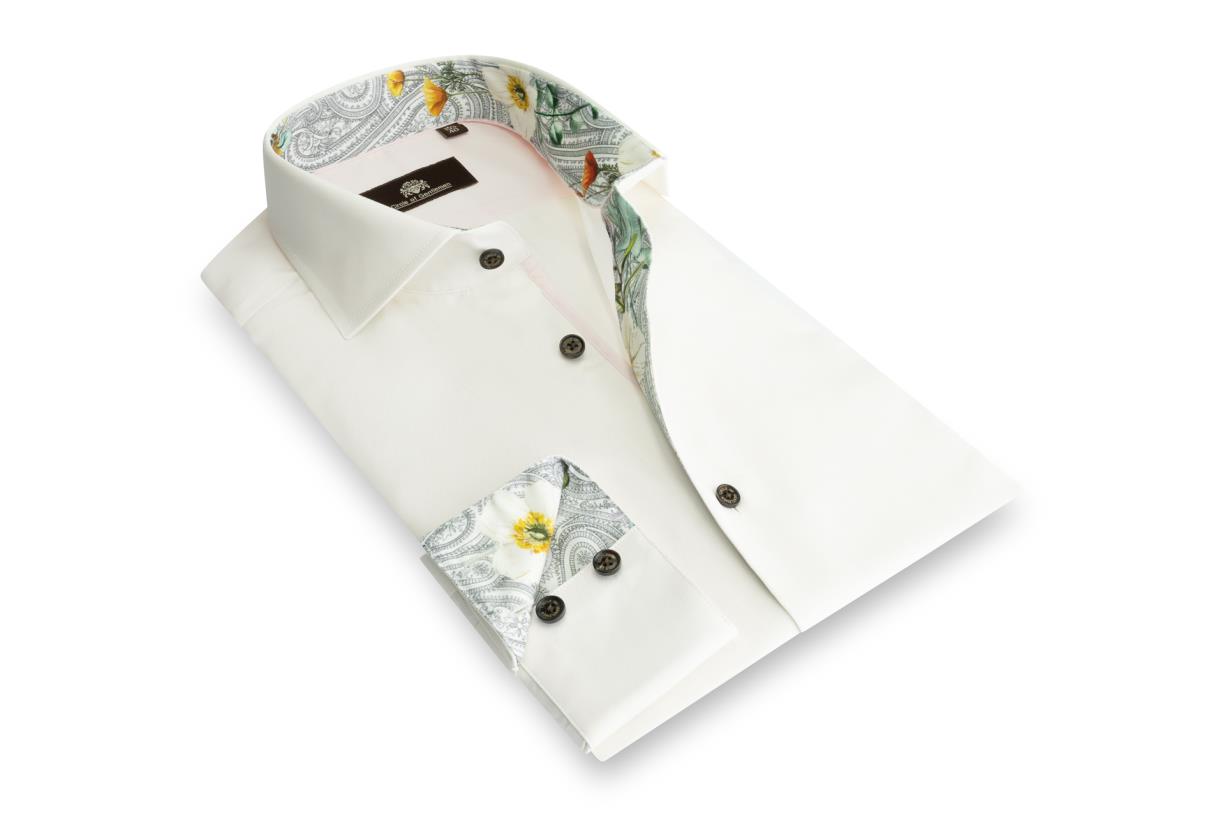 Circle of Gentlemen Massin effen overhemd met contrastdetails 100% co