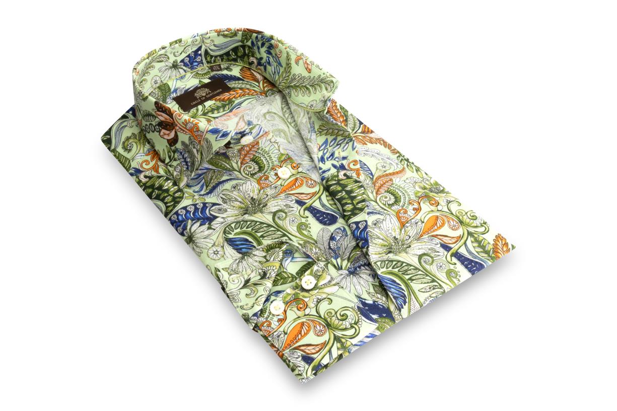 Circle of Gentlemen Moritz linnenhemd print multicolor licht