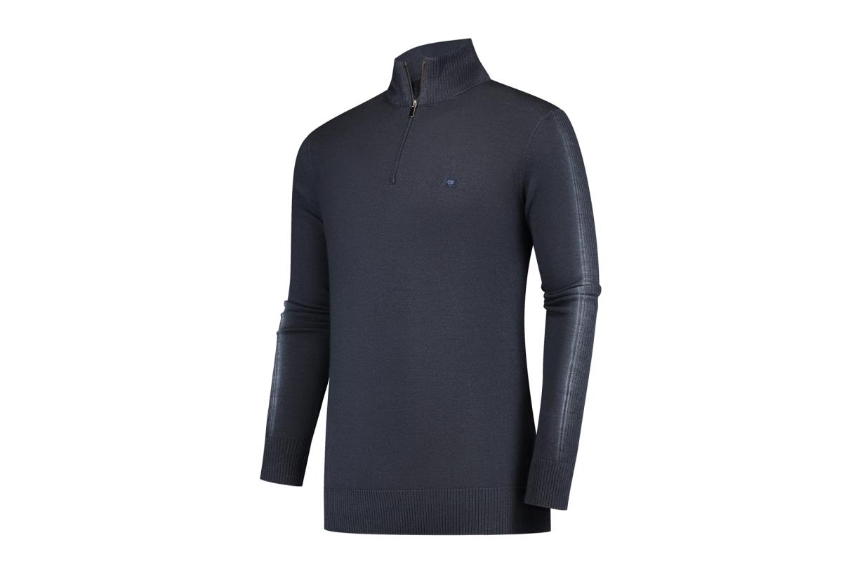 Circle of Gentlemen Ashton 100% merino pullover met rits