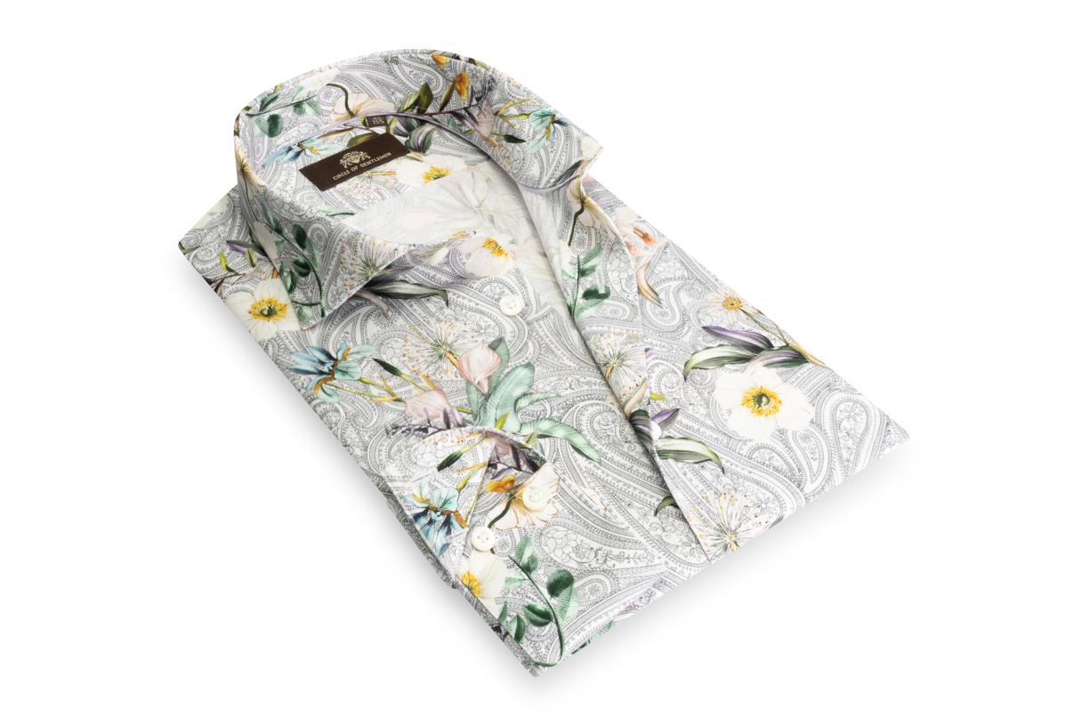 Circle of Gentlemen Mike allover print overhemd met contrast details 100% co