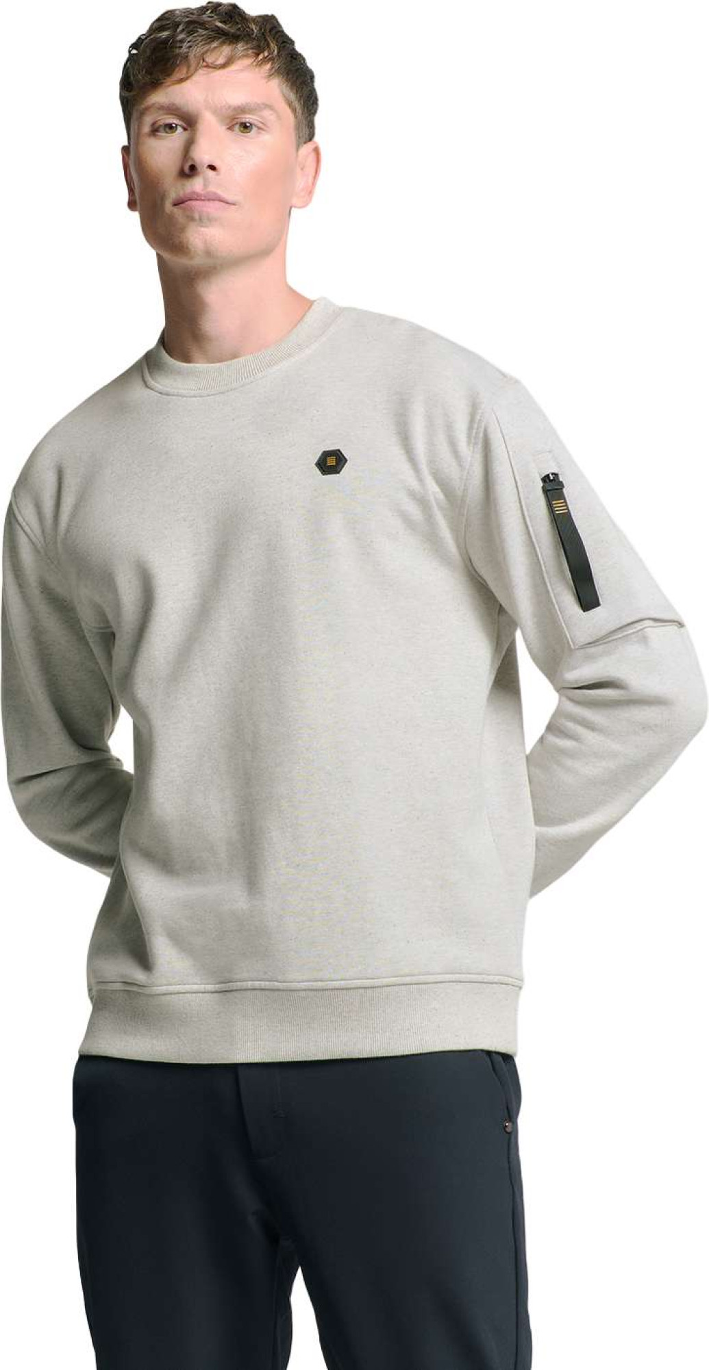 No Excess Sweater crewneck melange chalk