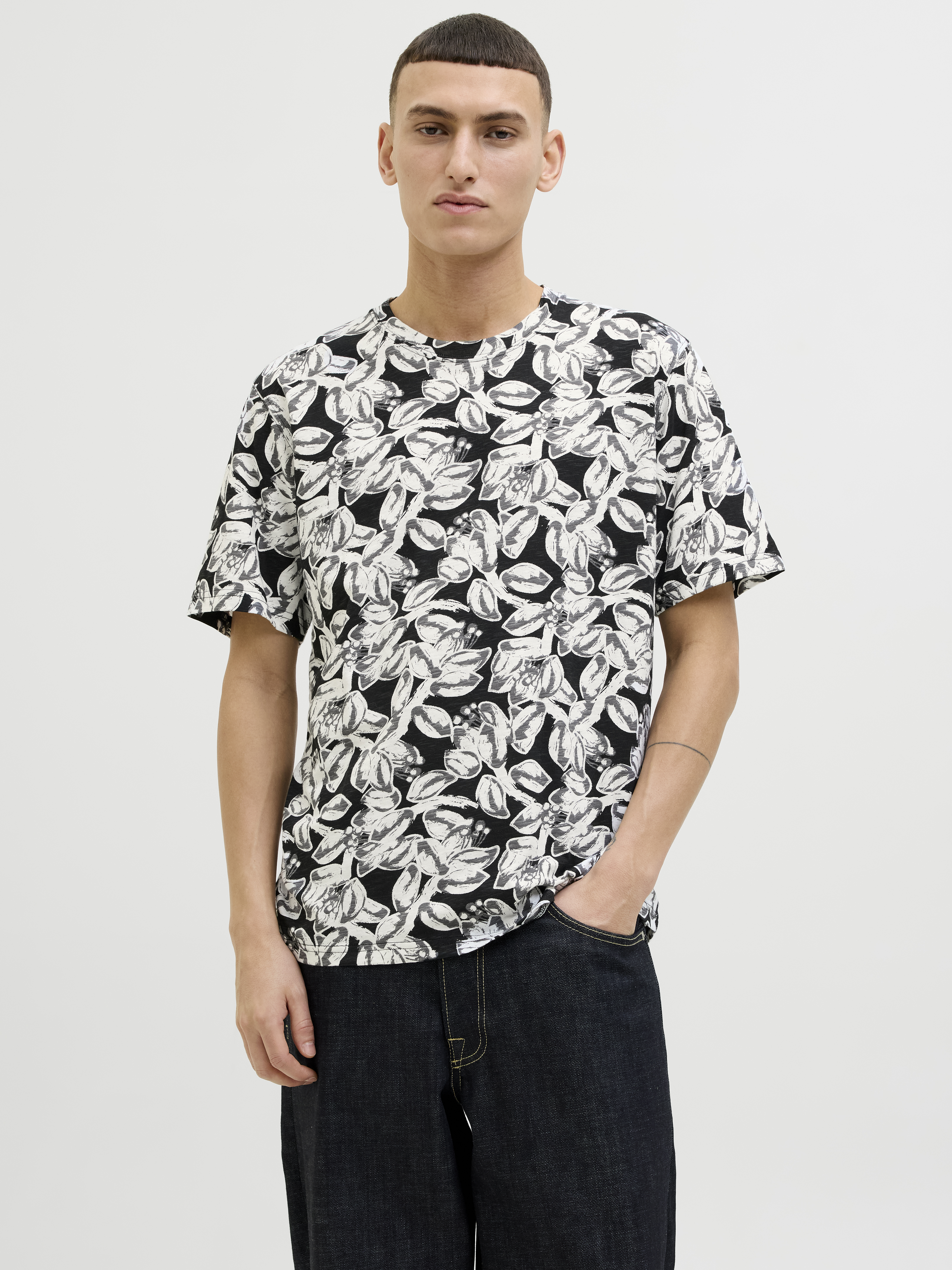 Jack & Jones Jorsplit aop tee ss crew neck ln