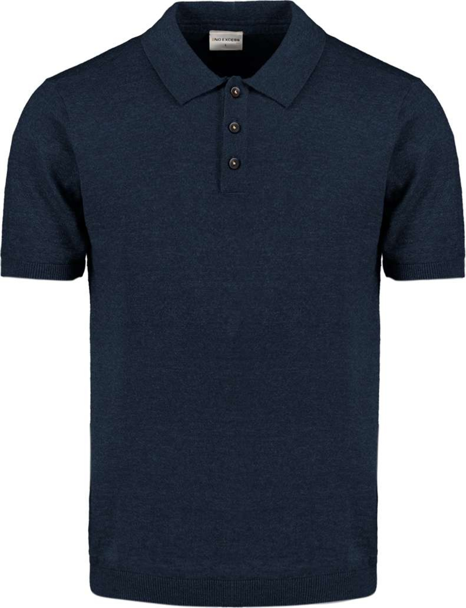 No Excess Pullover short sleeve polo melange deep blue