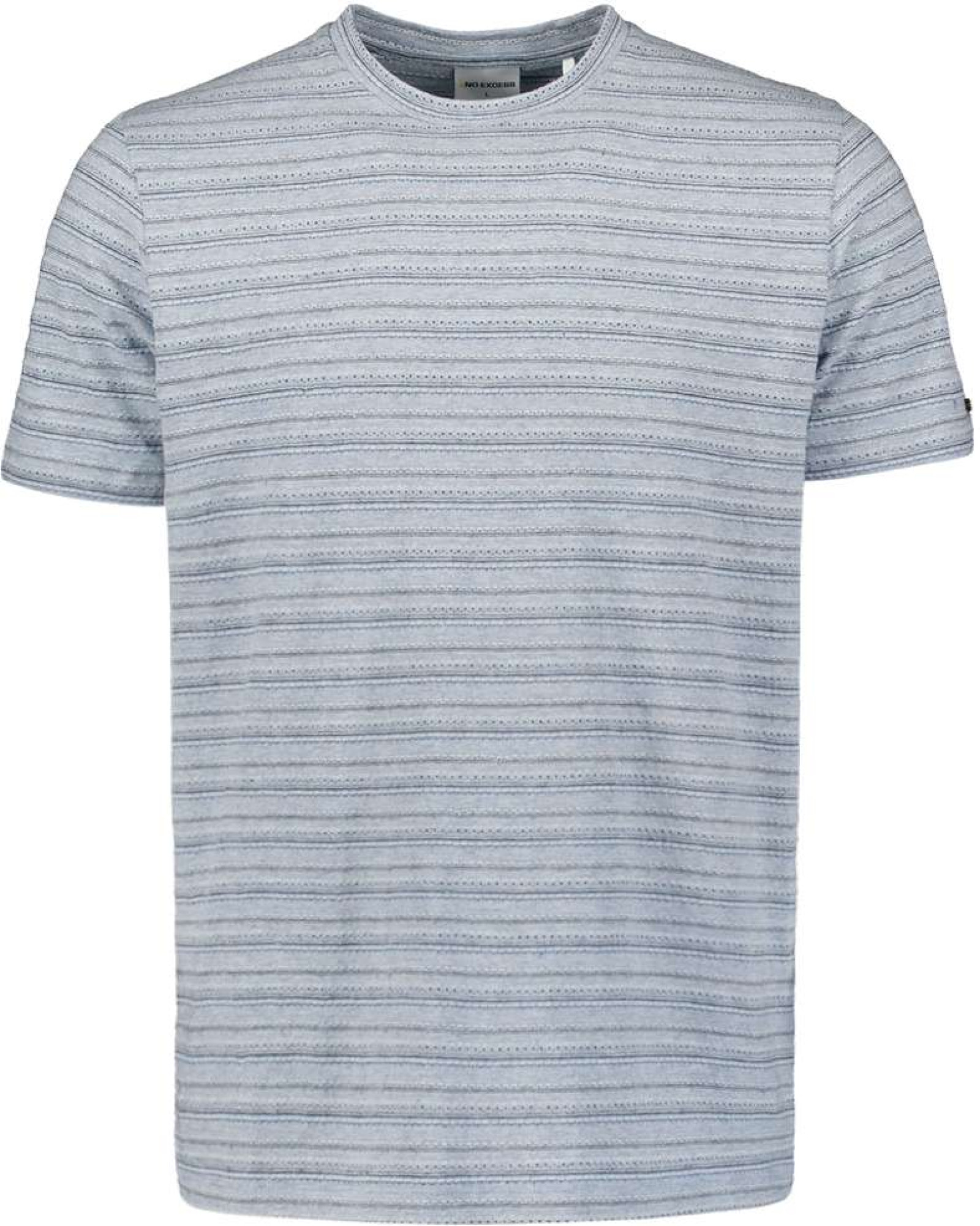 No Excess T-shirt crewneck jacquard stripes ice