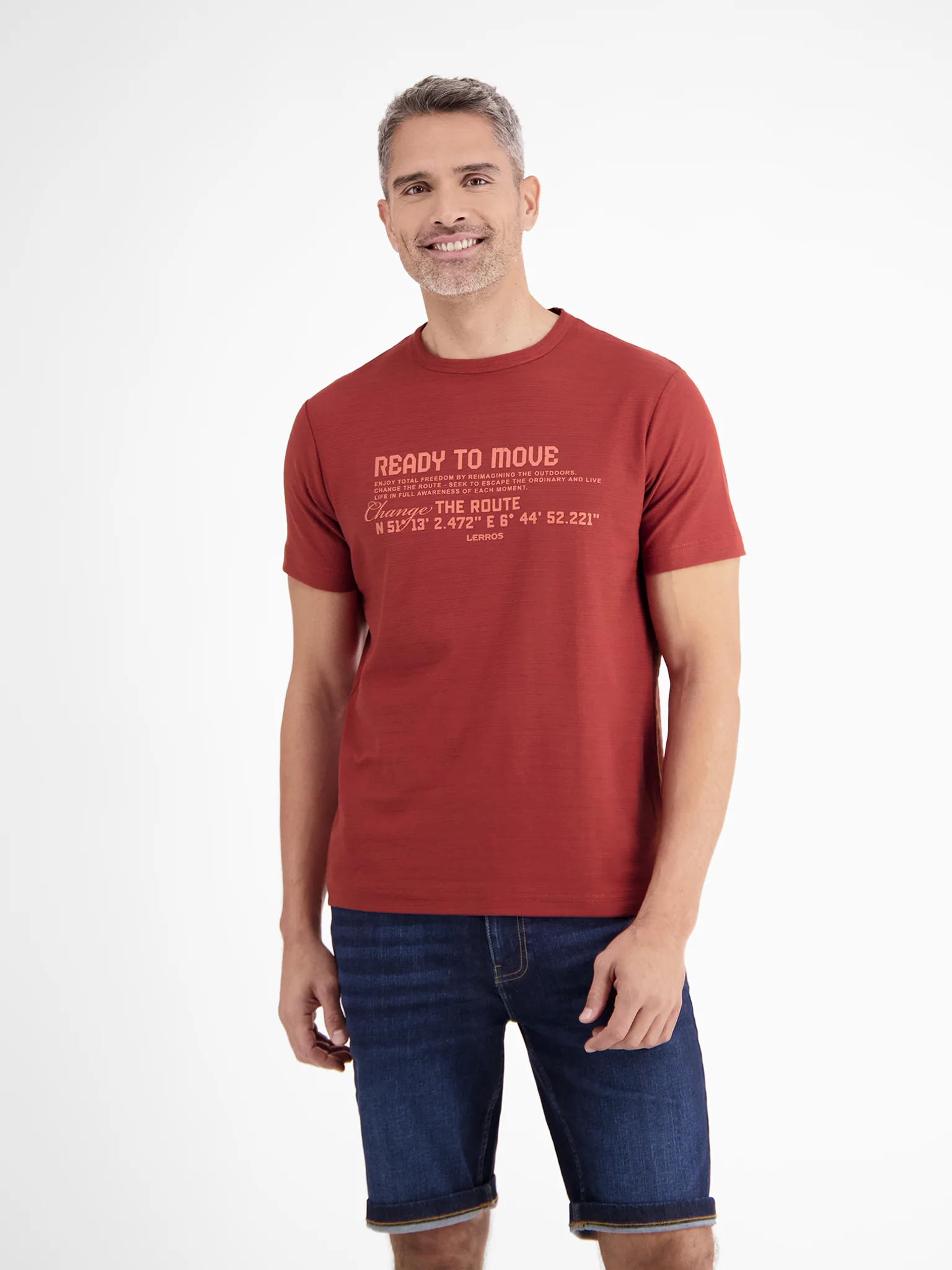 Lerros Heren shirt 2533025 331 earth red