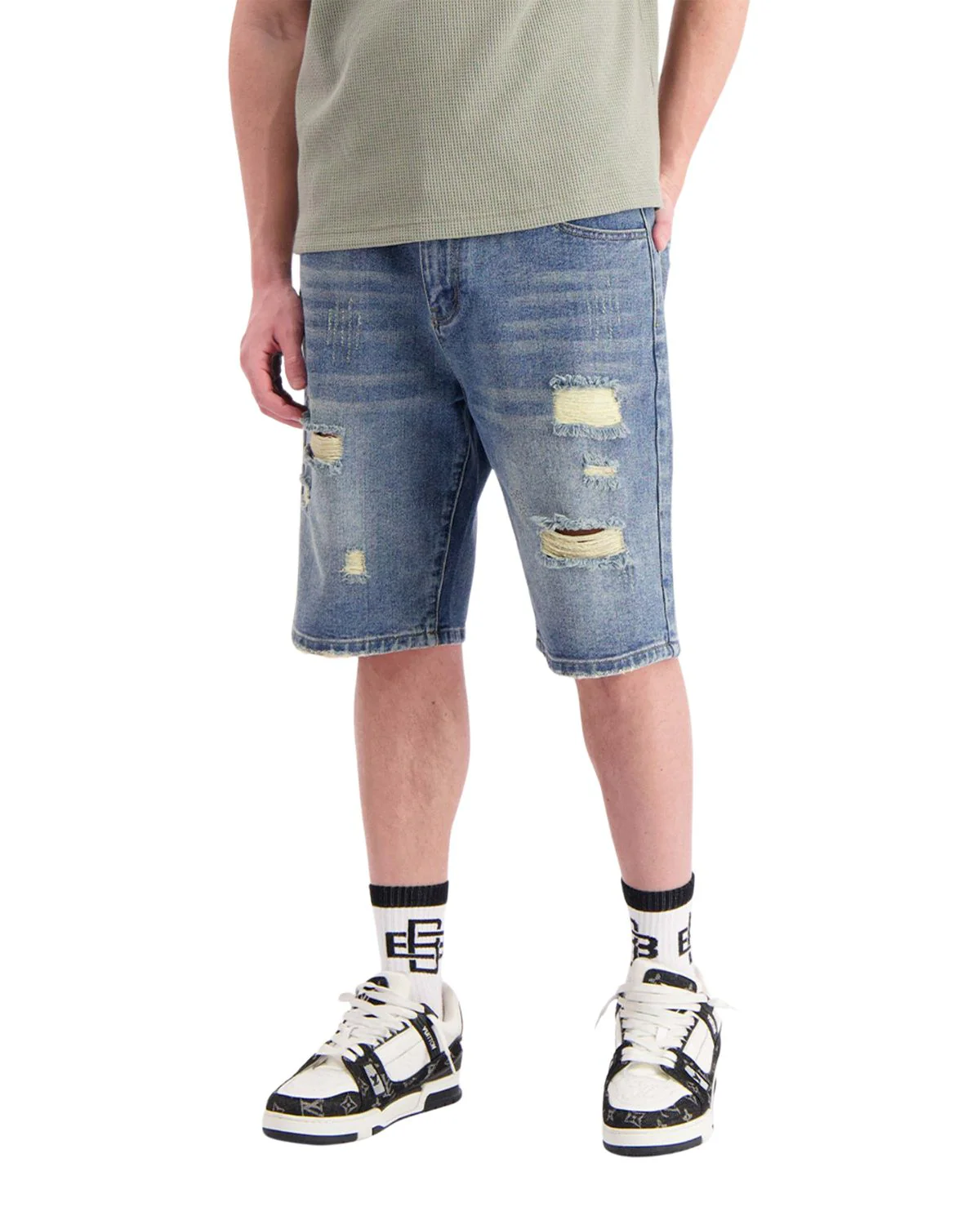 Black Bananas Distressed denim korte broek