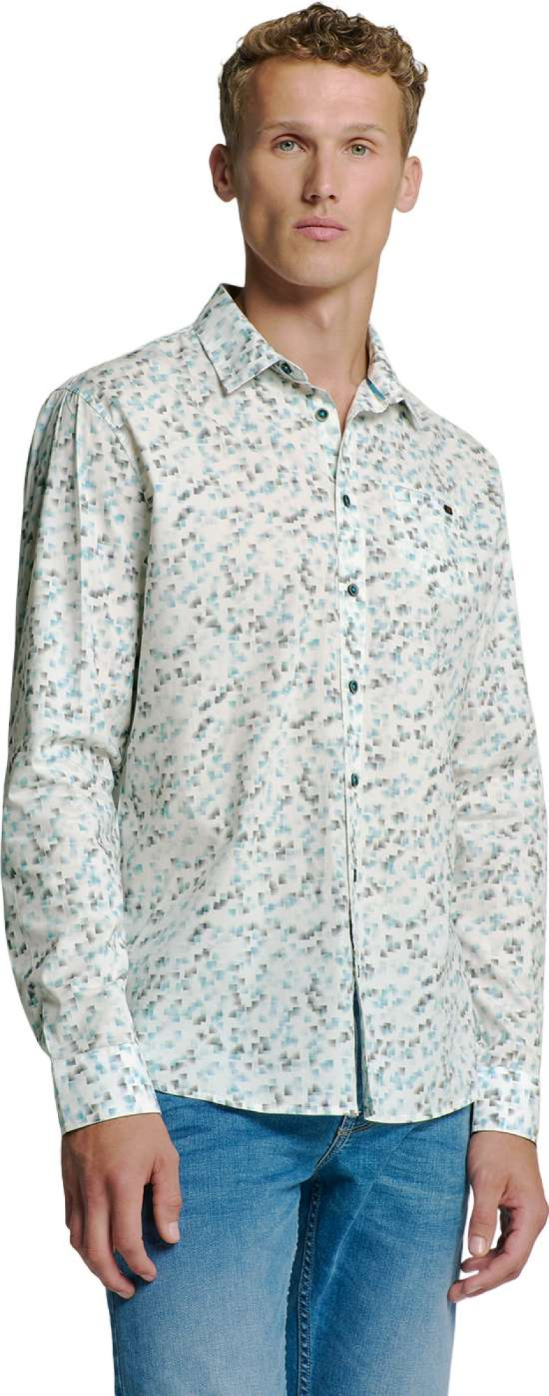 No Excess Shirt stretch allover printed ice