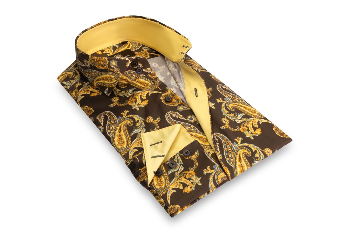 Circle of Gentlemen Jay allover print overhemd in stretch kwaliteit