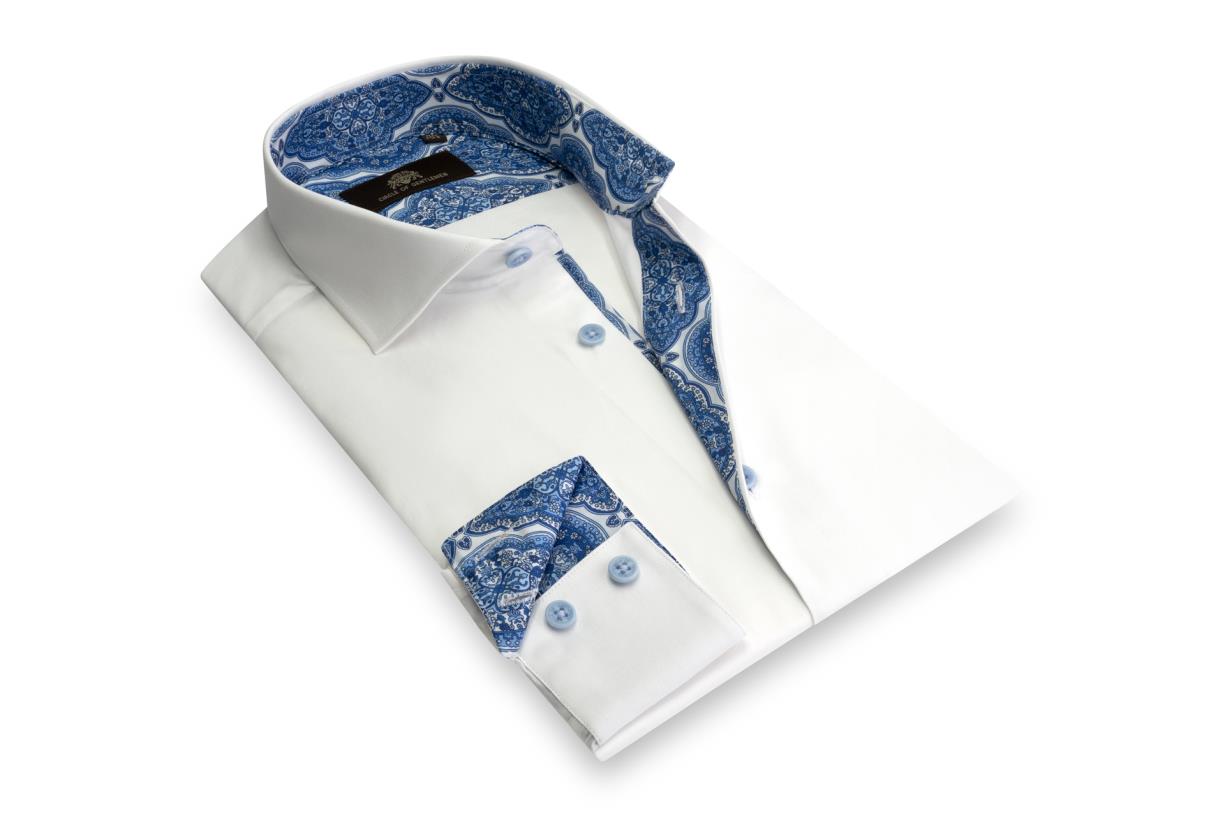 Circle of Gentlemen Koen effen overhemd met contrastdetails 100% co