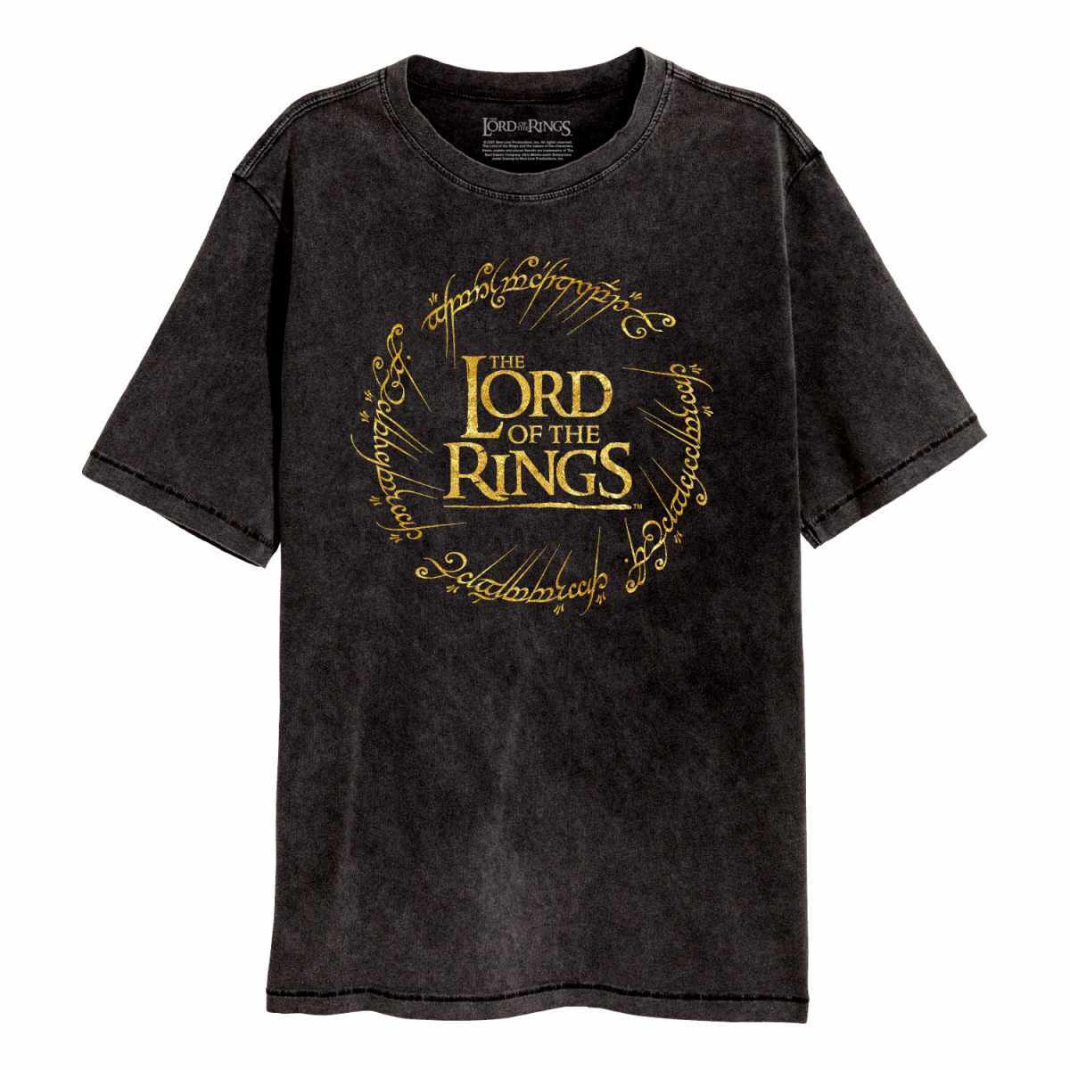 Li-cense Lord of the rings unisex t-shirt in goudfolie voor volwassenen