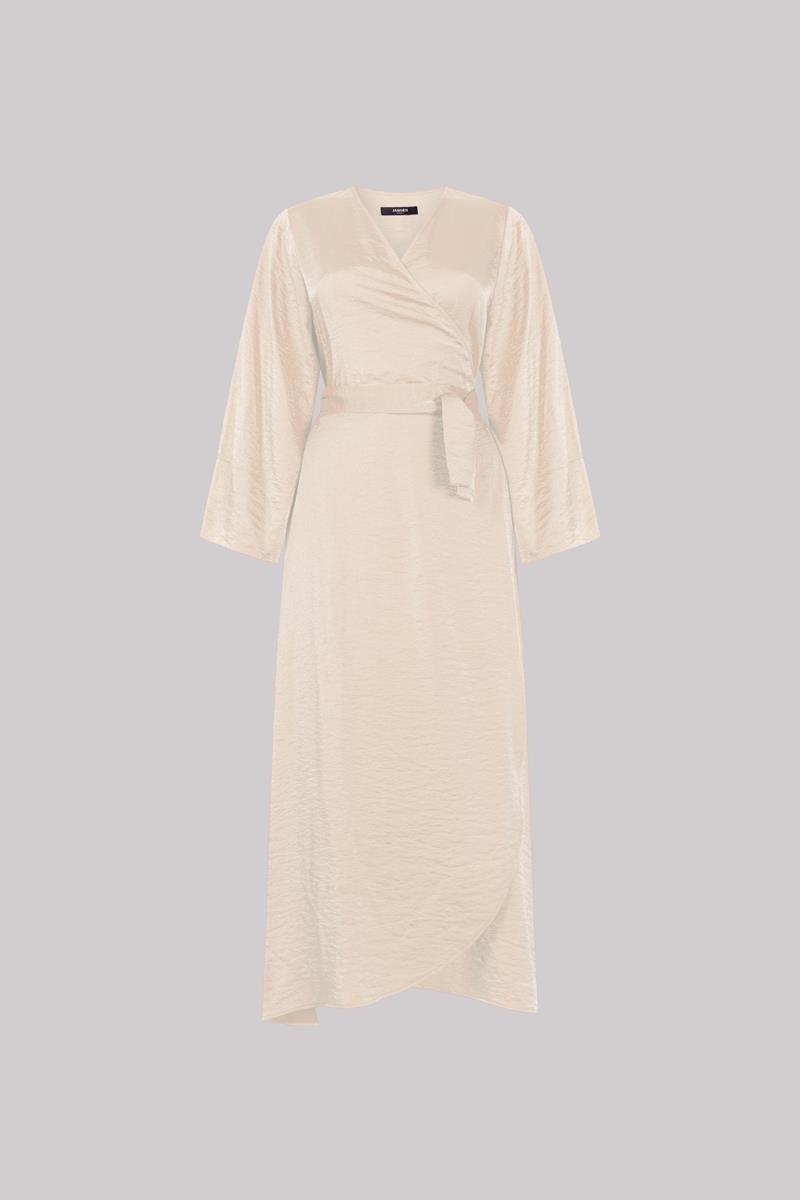 Jansen Amsterdam Sil jurk sq 567 wrap long sand