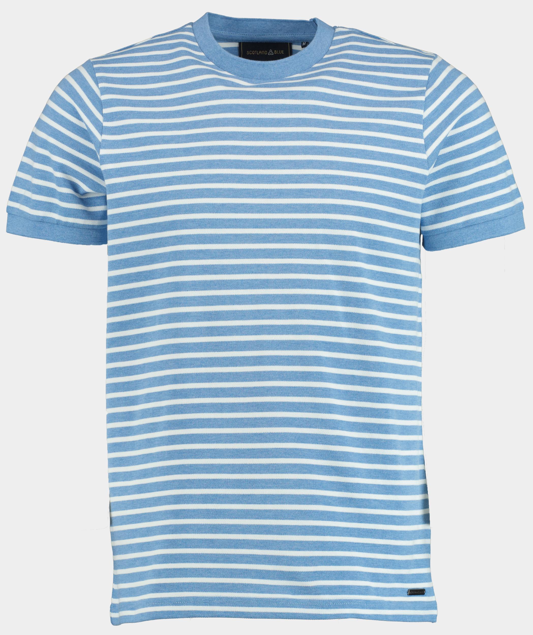 Scotland Blue T-shirt korte mouw isaac stripe t-shirt pique 25108is18sb/241 true blue