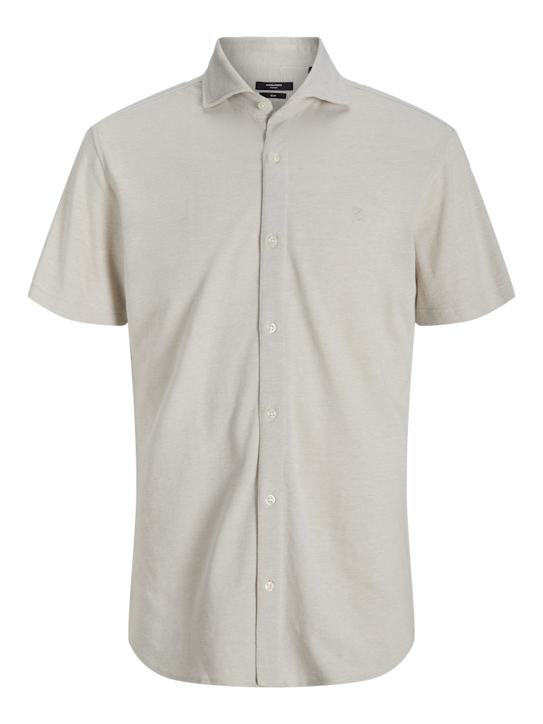 Jack & Jones jprblalance pique s/s shirt smu 12275652 silver lining