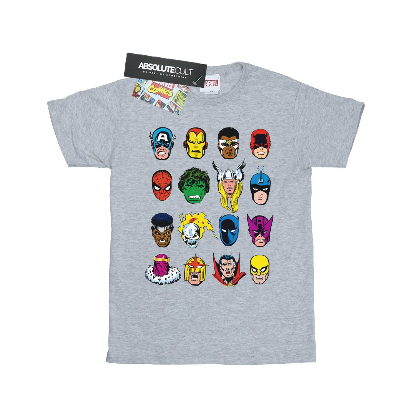 Li-cense Marvel jongens comics gezichten t-shirt