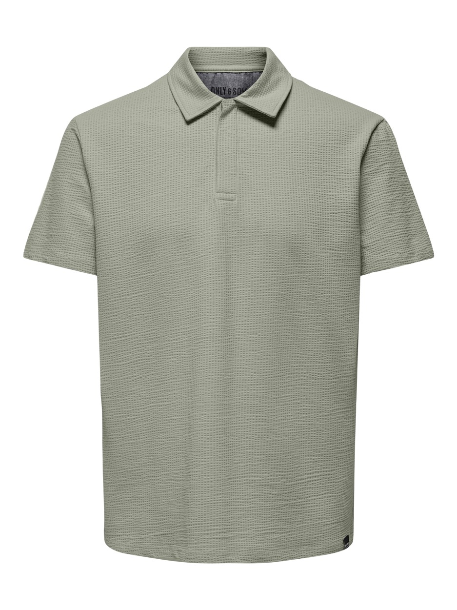 Only & Sons Onskian reg seersucker ss polo olijf