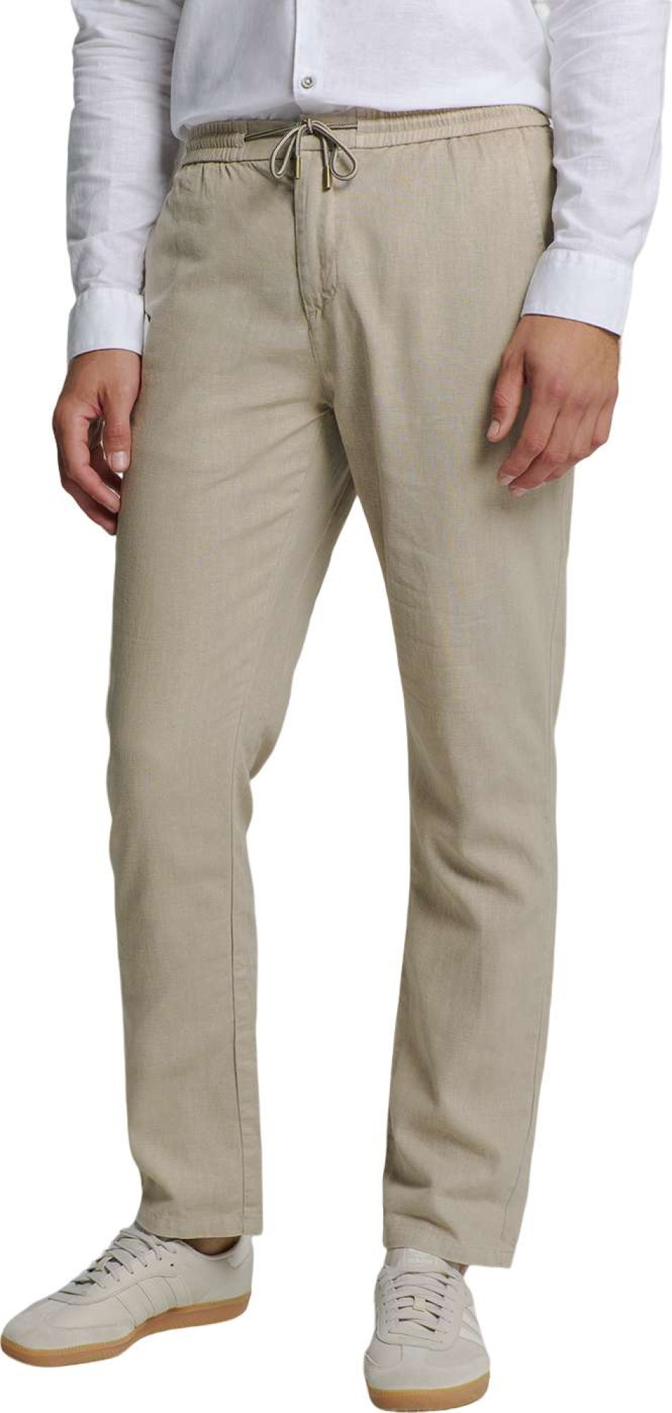 No Excess Pants with linen garment dyed light desert