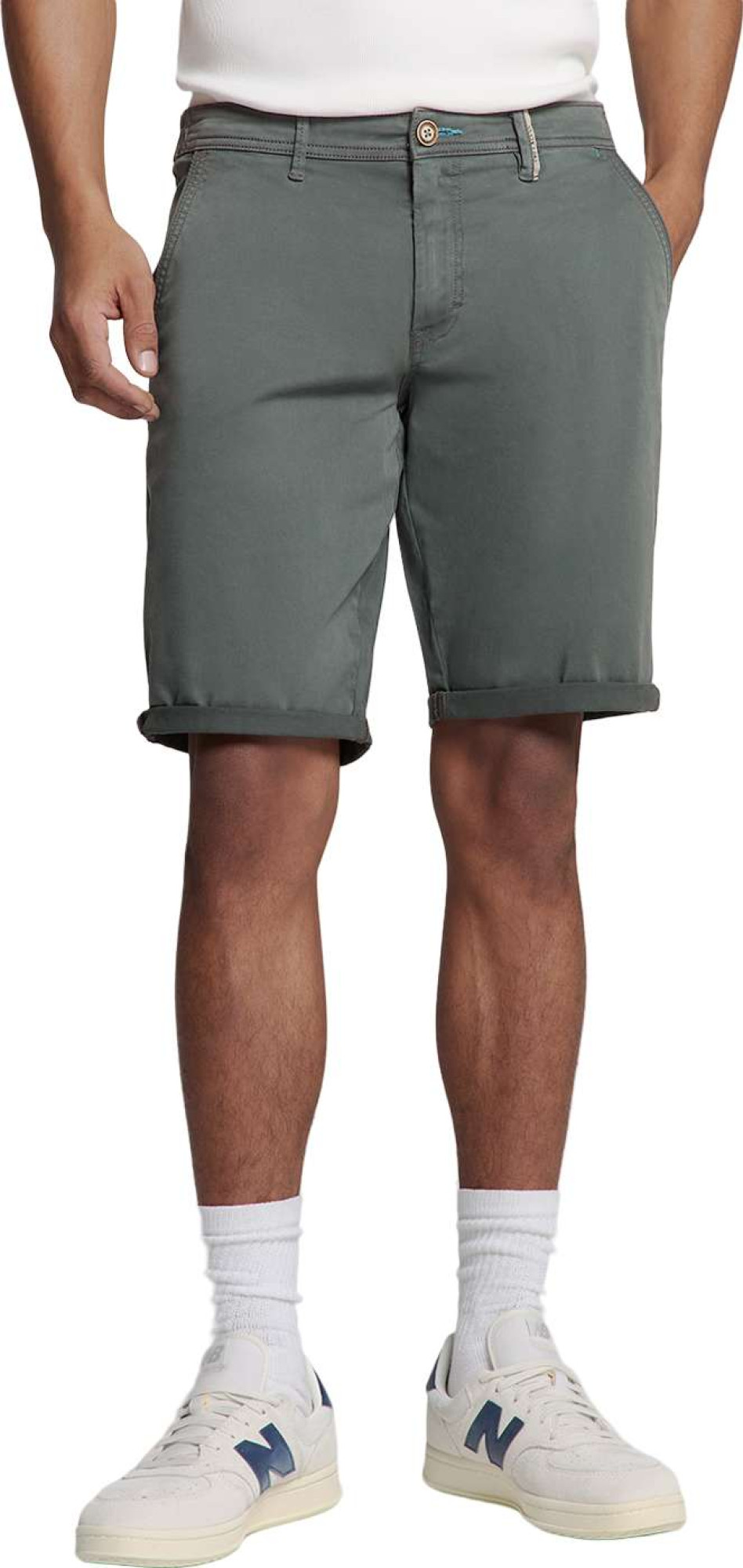 No Excess Short chino garment dyed twill stre dark steel