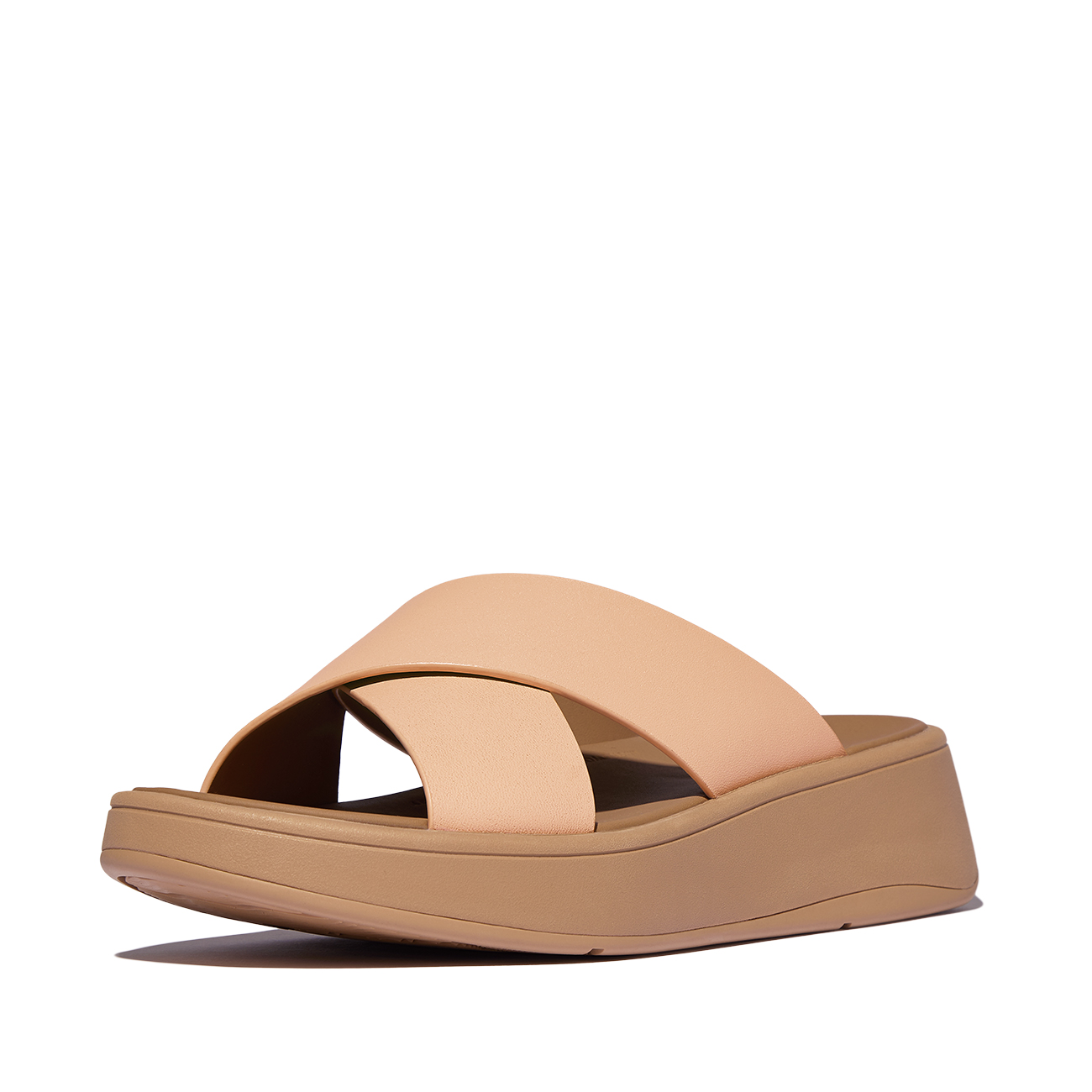 FitFlop F-mode leather flatform cross slides