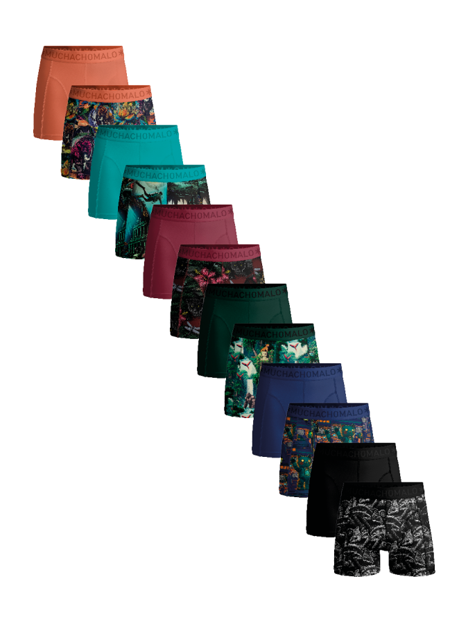 Muchachomalo 12-pack boxer short print/ print/black/blue heren boxers -