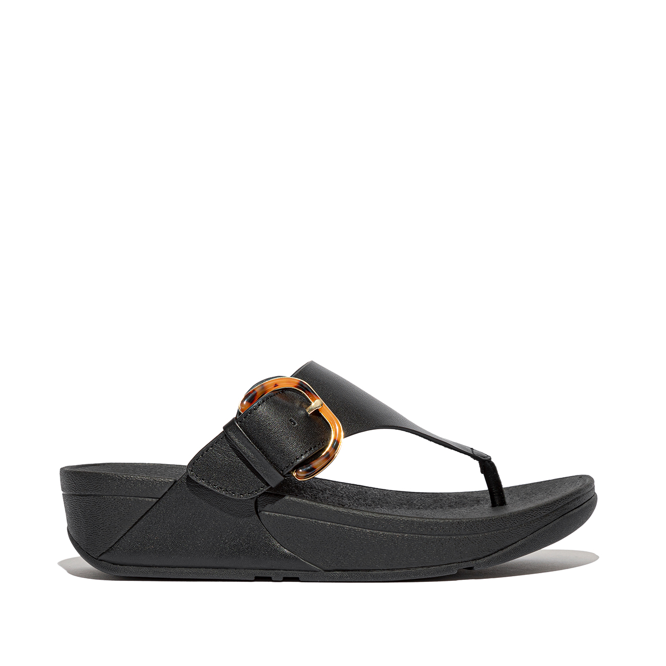 FitFlop Lulu resin-buckle leather toe-post sandals
