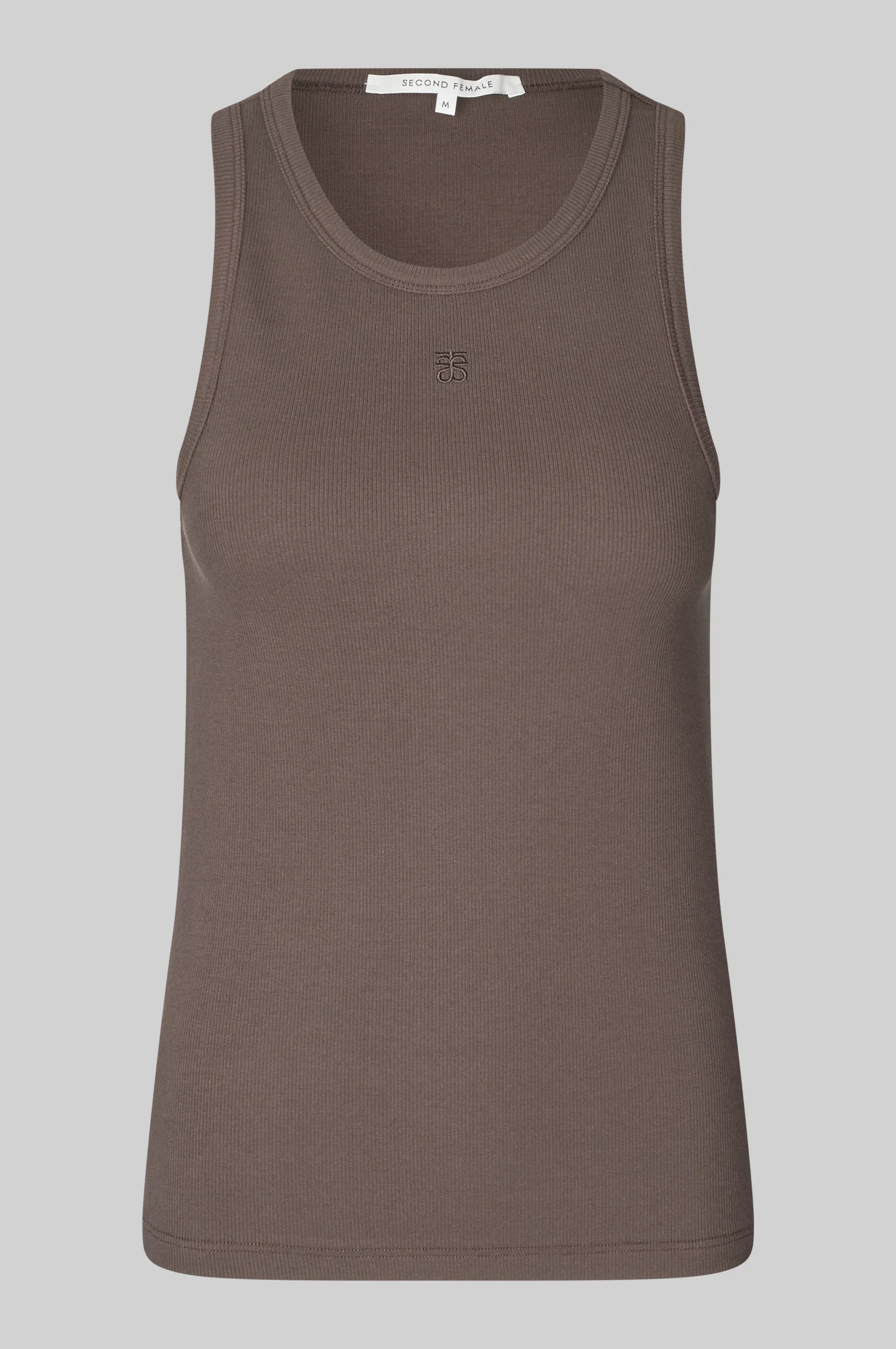 Second Female top gelina tank top 6139 chocolate brown