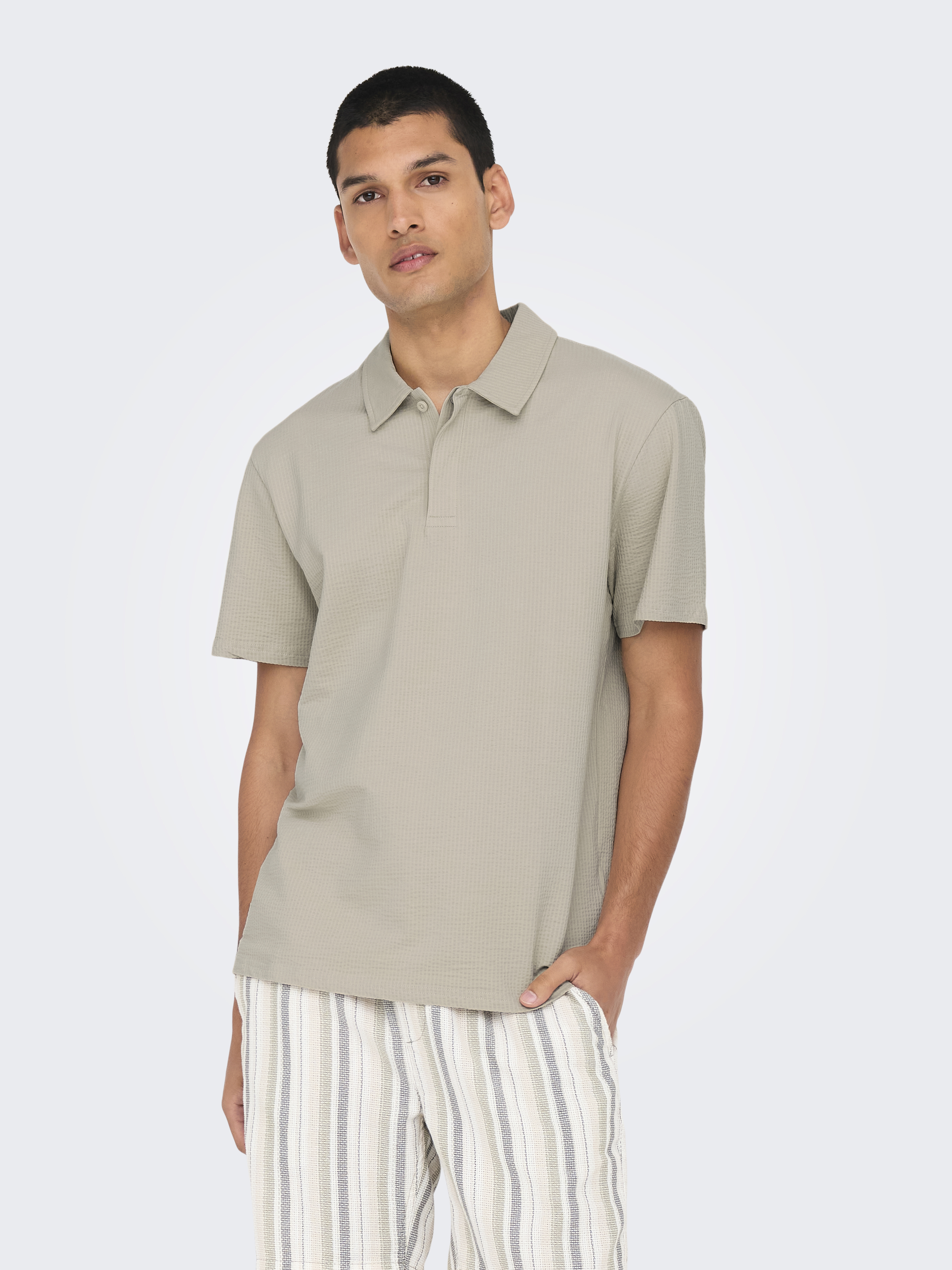 Only & Sons Onskian reg seersucker ss polo