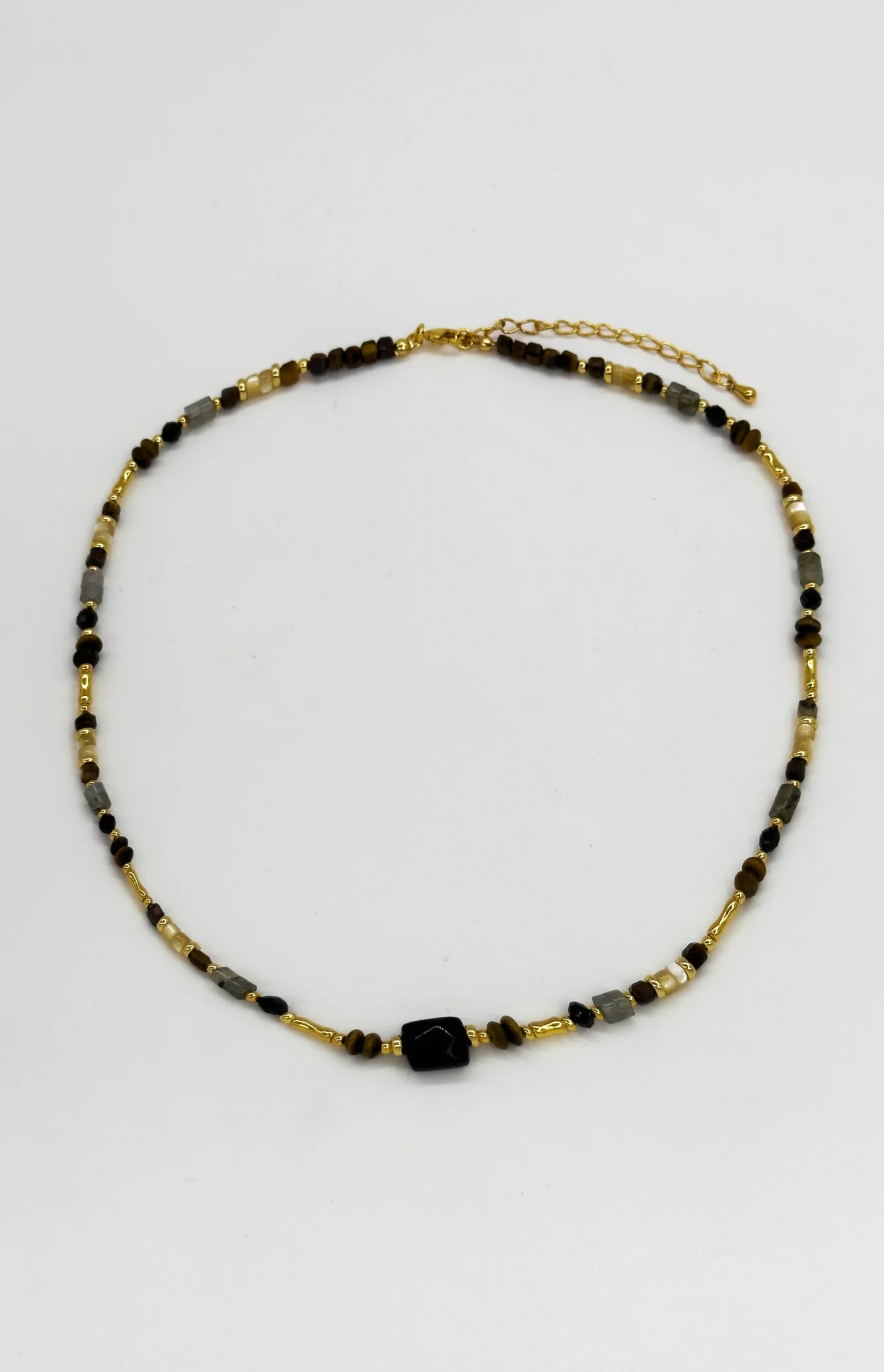 Smashed Lemon 64053 bruine kwartsen kralen ketting
